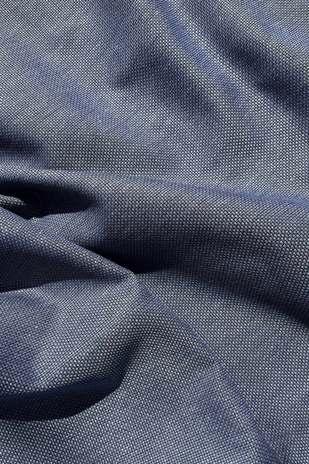 Italian Linen:Cotton blend woven mini-check in midnight blue9.jpg