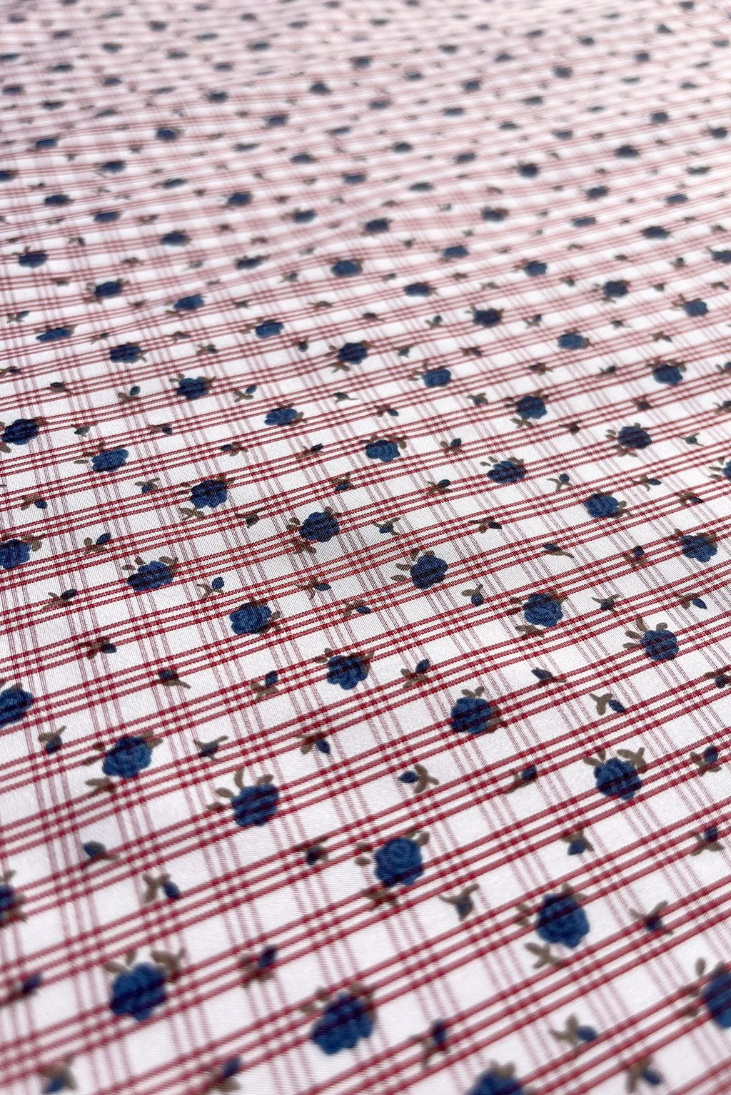 italian cotton with check and blue rose print3.jpg