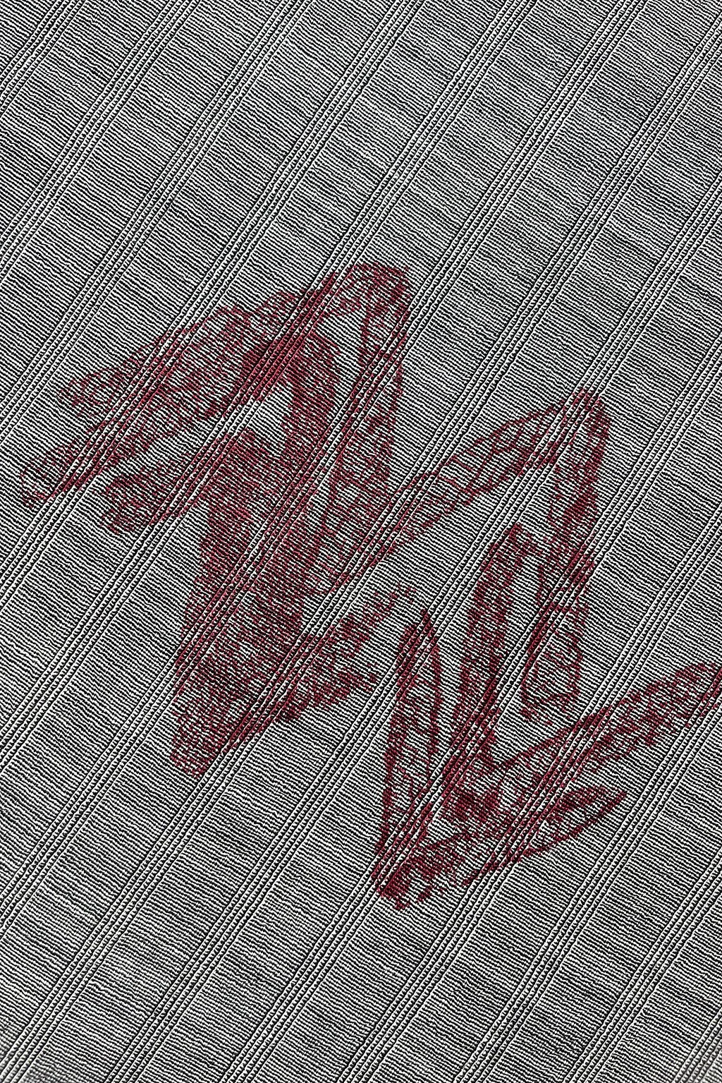 Italian fine wool in micro stripe with an abstract overprint in burgundy2.jpg