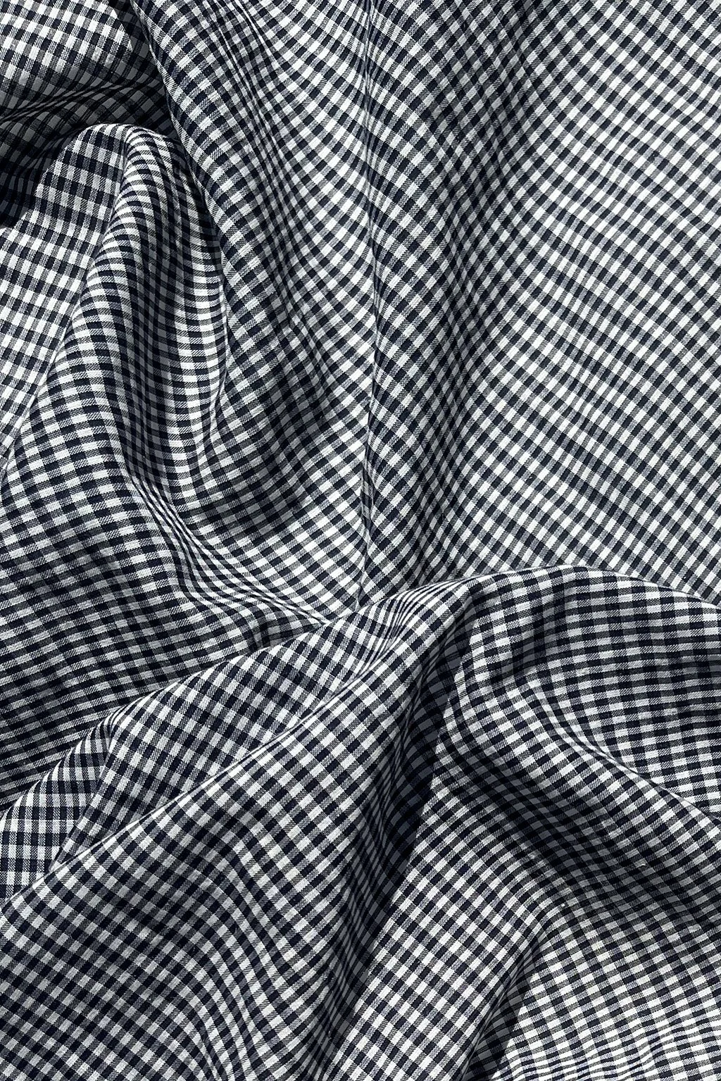 Mini gingham cotton:rayon voile in navy and white5.jpg