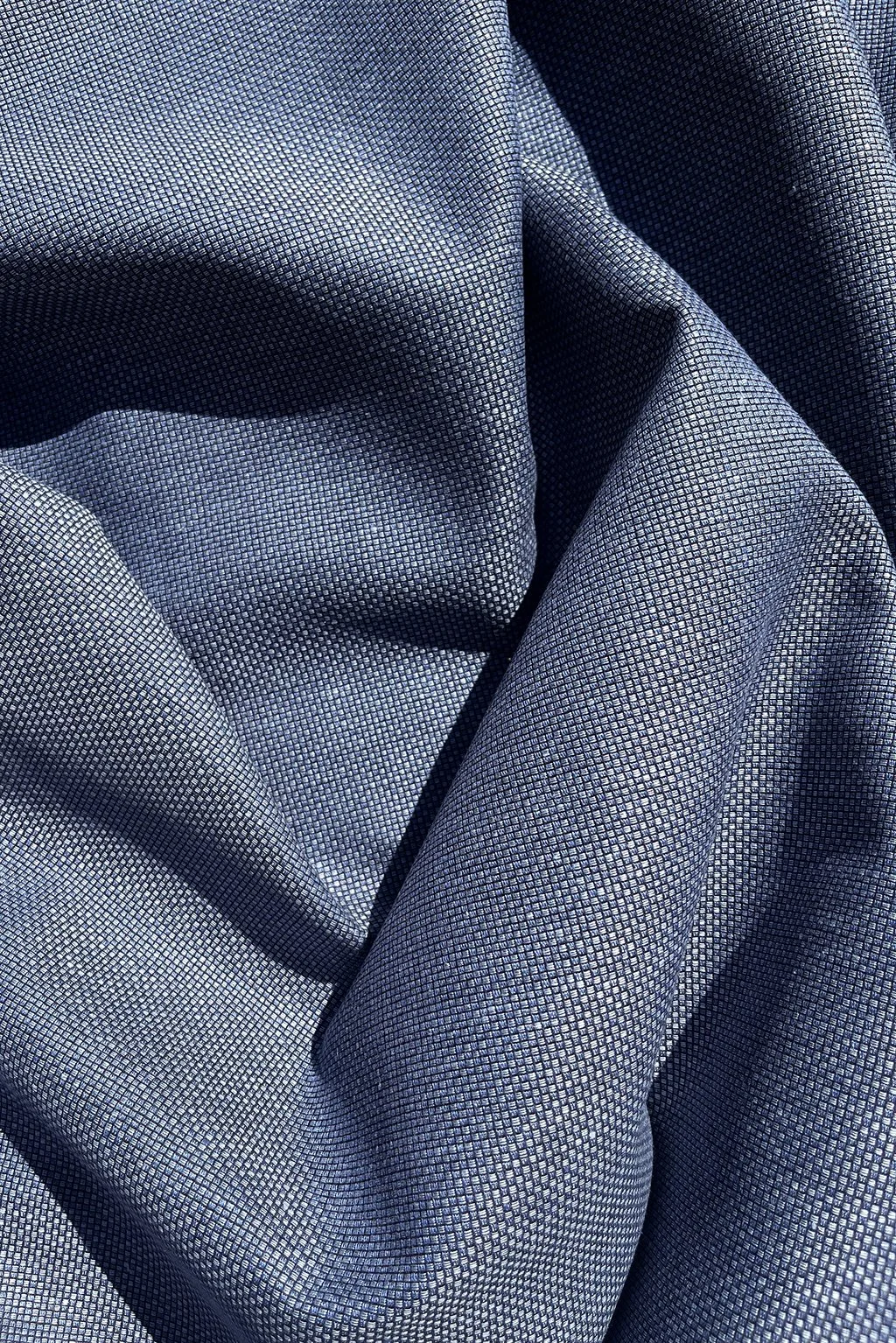Italian Linen:Cotton blend woven mini-check in midnight blue b.jpg