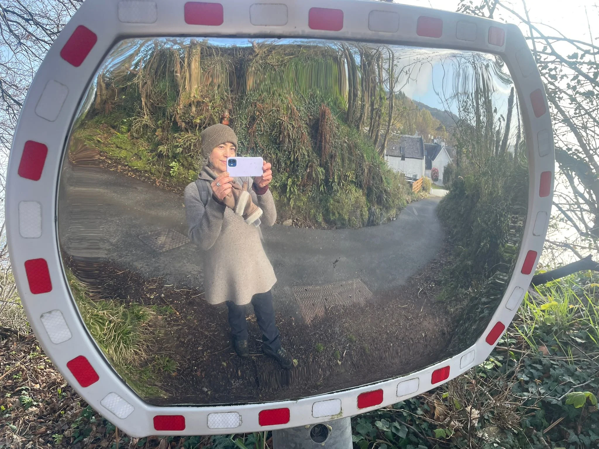  Mel's Selfie Reflections #2... What a difference a day makes! (A glorious morning, Smiddy Brae bend)  