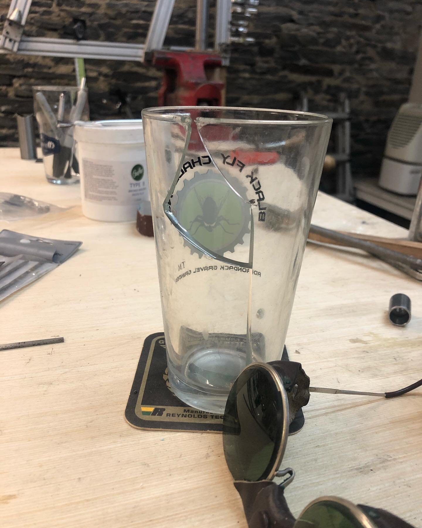 I knew it did not feel good, aside from obvious, when washing beer glasses at the shop and this happened. Bad omen. Another broken @blackflychallenge pint another year canceled. Nuts! See ya next year on the second Saturday in June. One week after Th
