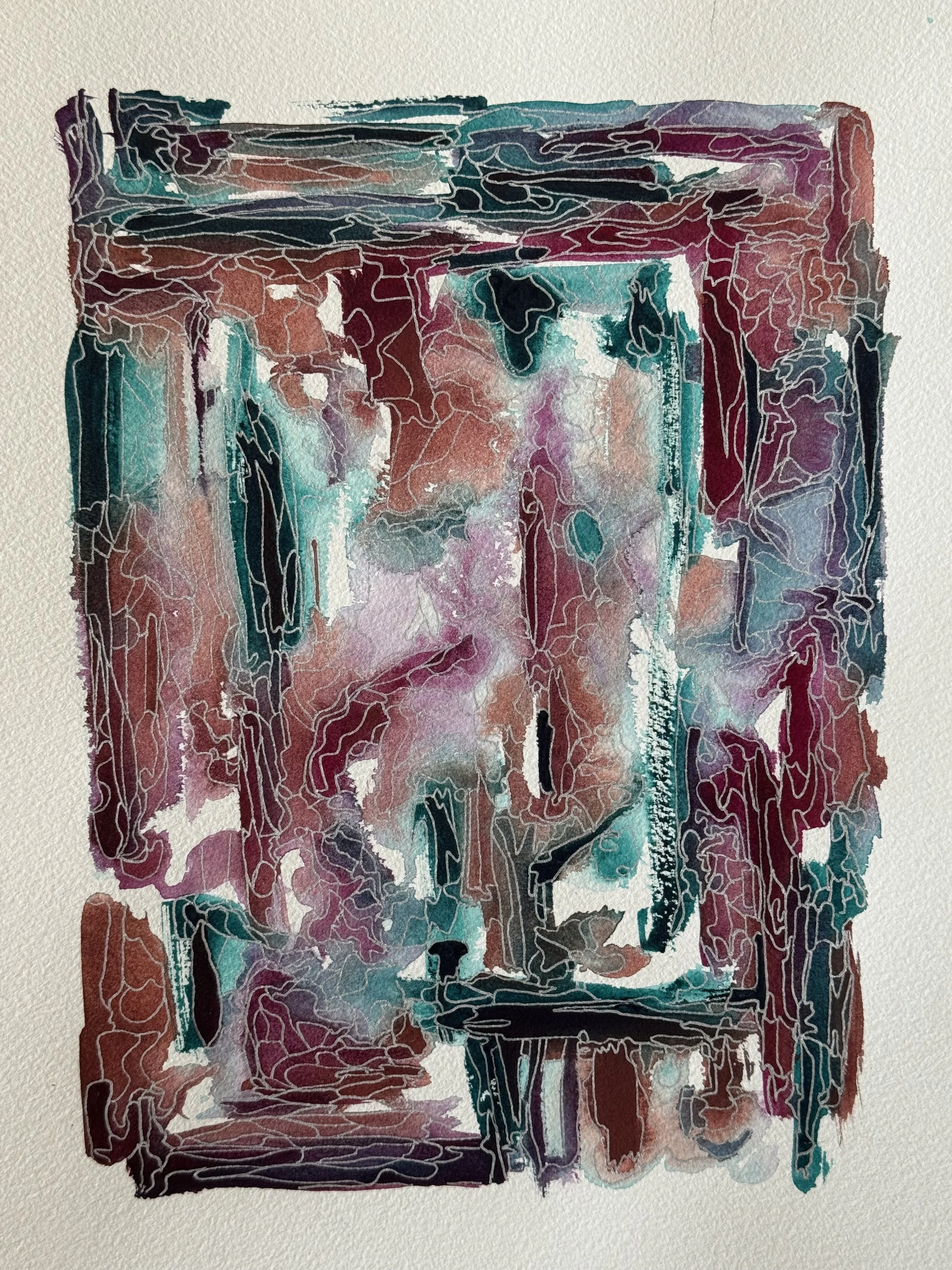 Hypomania, Watercolor and Ink, 11"x15" 2025