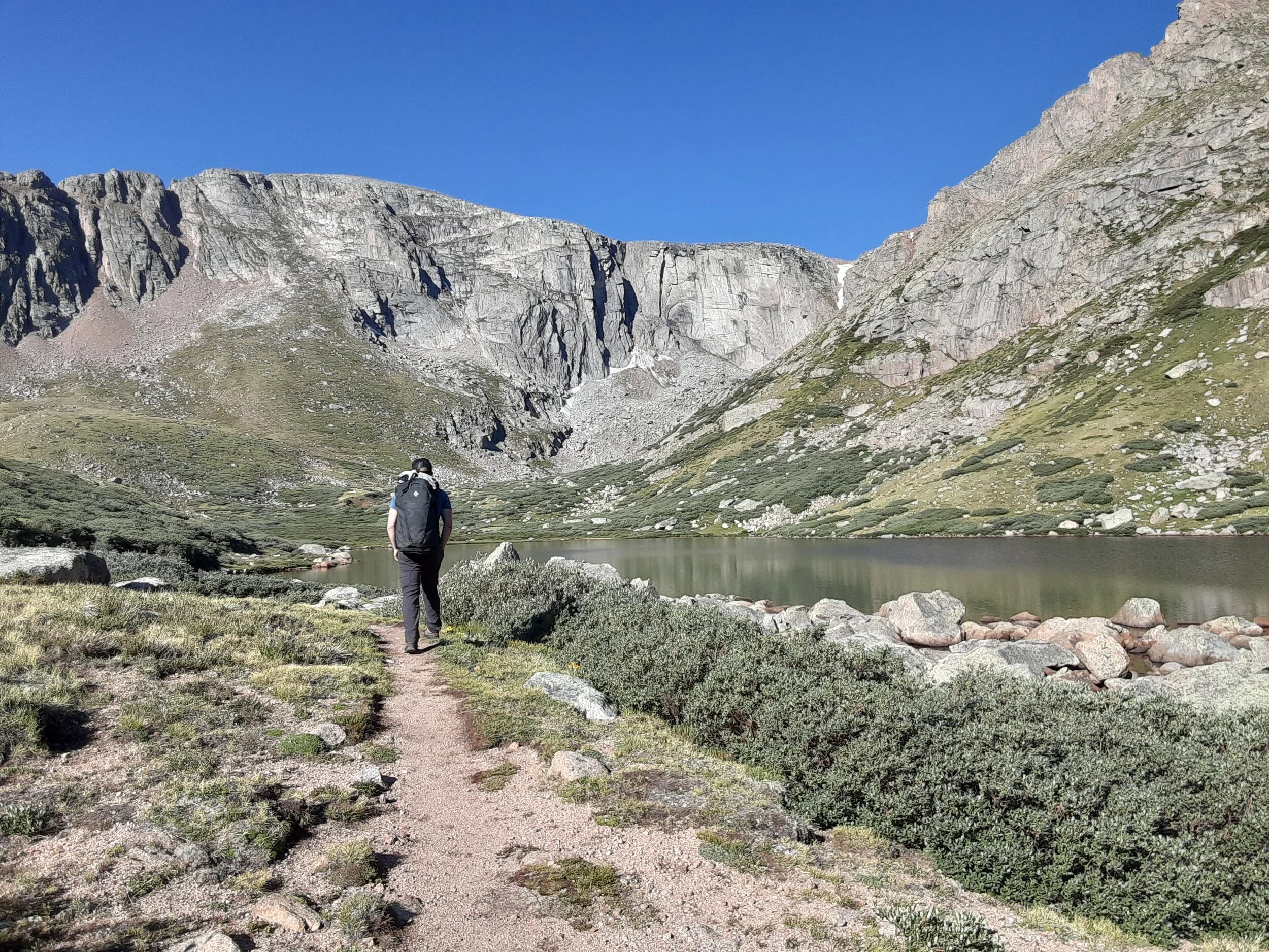 Approaching the Black Wall to climb Road Warrior