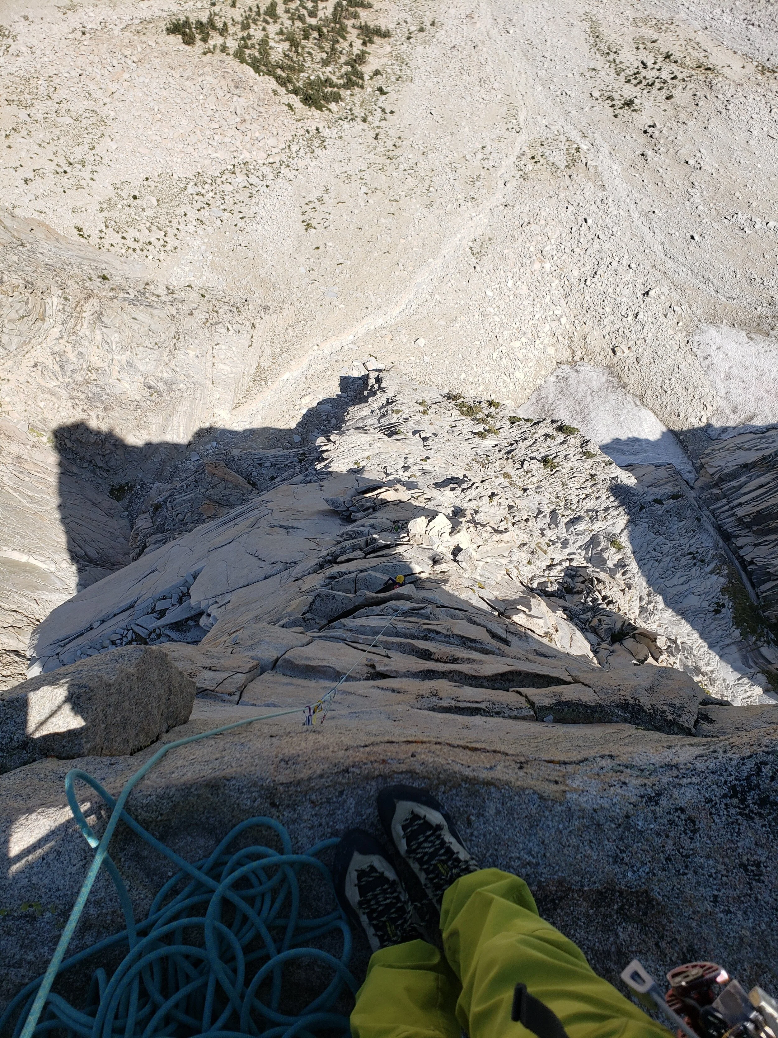 Looking down from the top of the last pitch of Dana