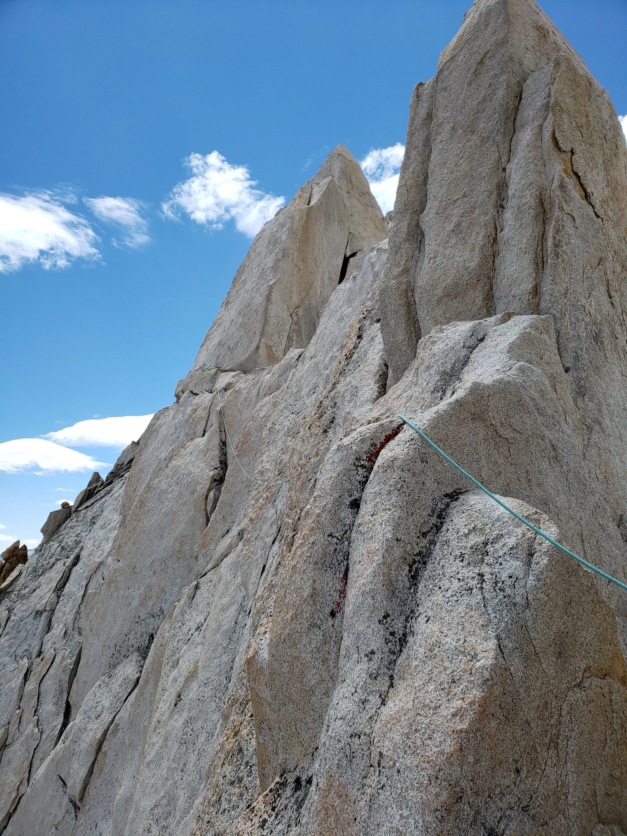Scrambling through the white castle to the summit