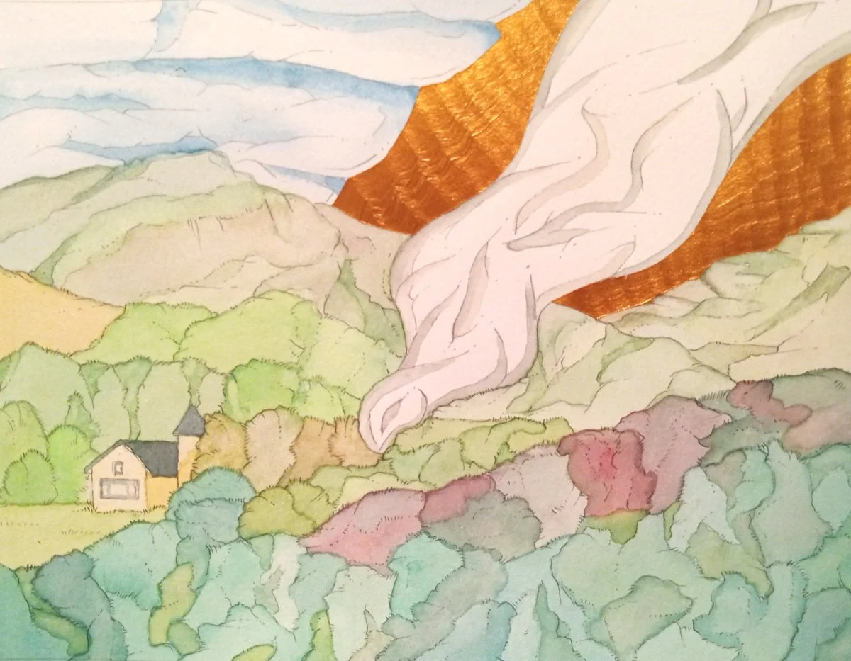 The Steam Train Spotted On Its Way To Glenfinnan Viaduct (watercolour on paper)