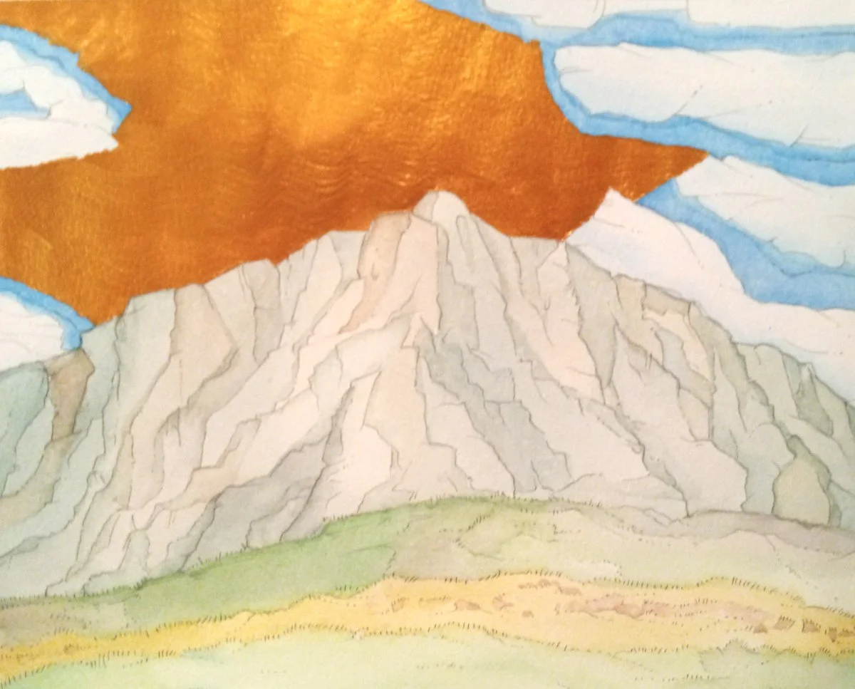 Lone Mountain, Captured By Astrid (watercolour on paper)