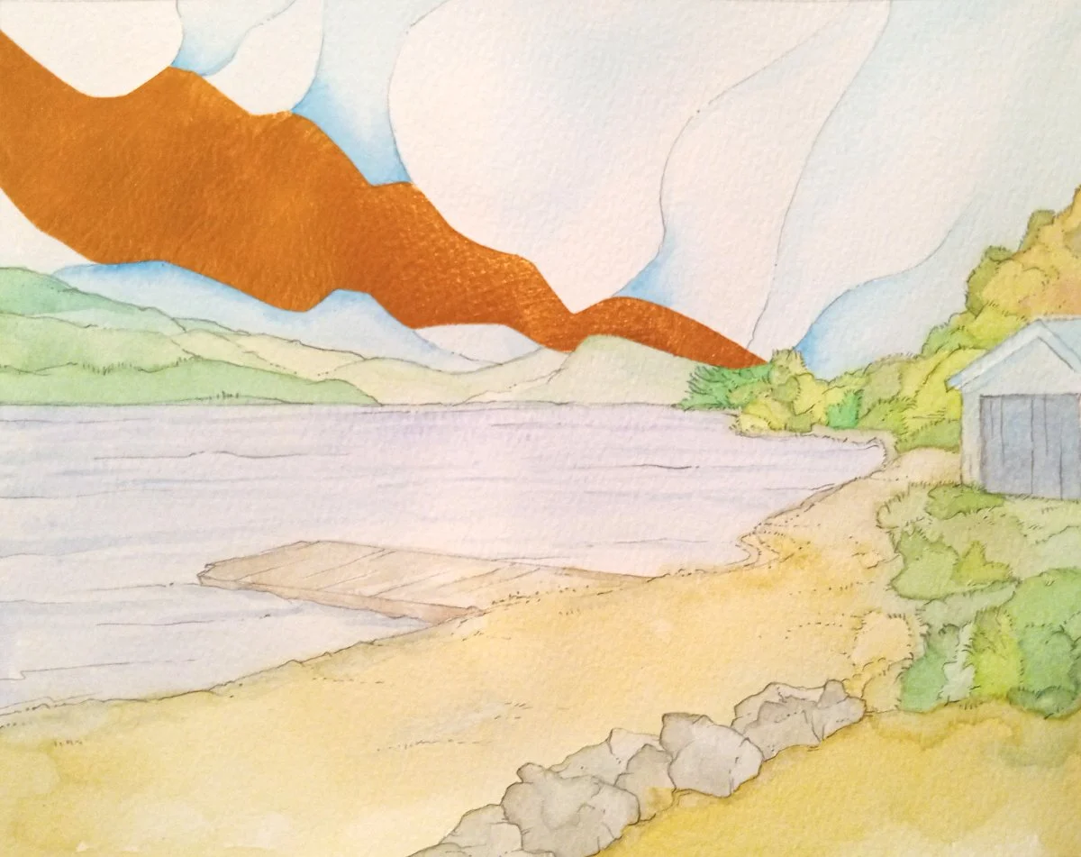 The Dock At Loch Lommond, Study No.1 (watercolour on paper)