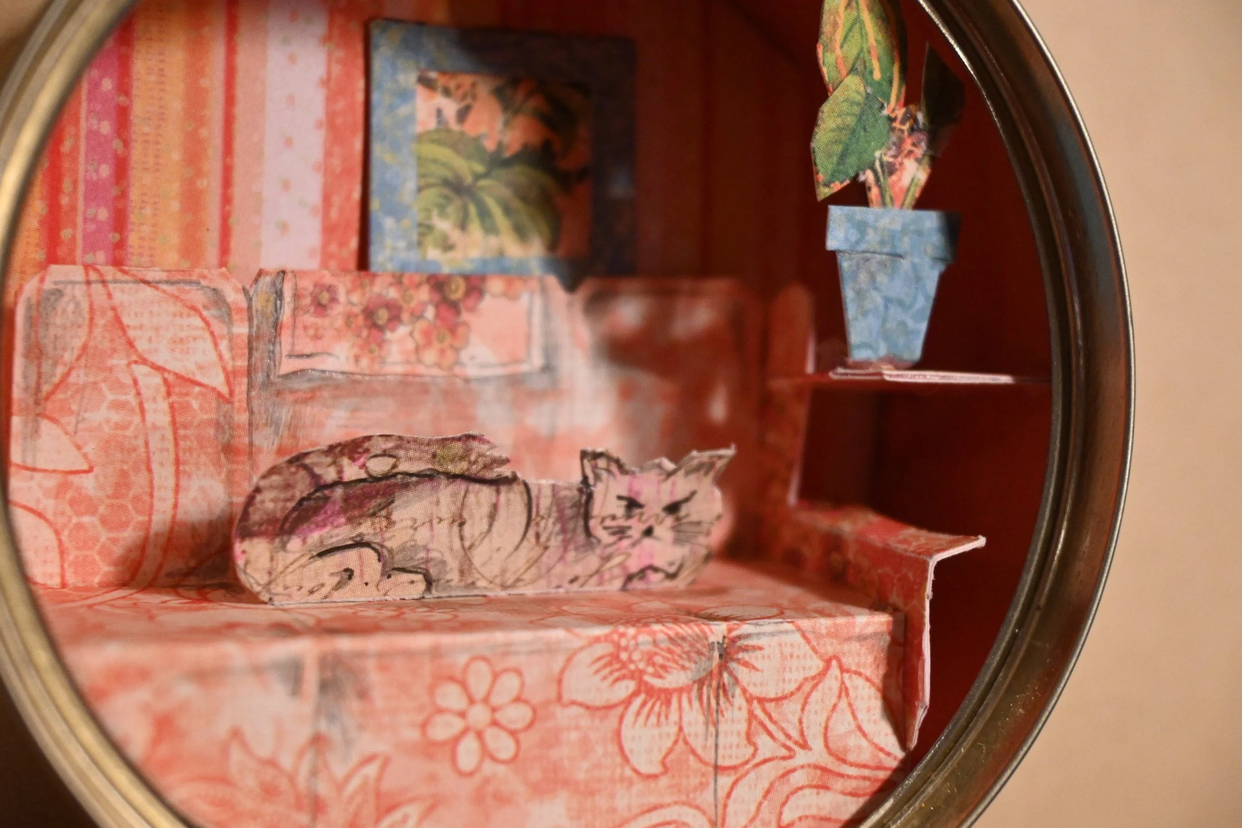 Cat On An Orange Couch In A Tuna Can-flat-detail.JPG