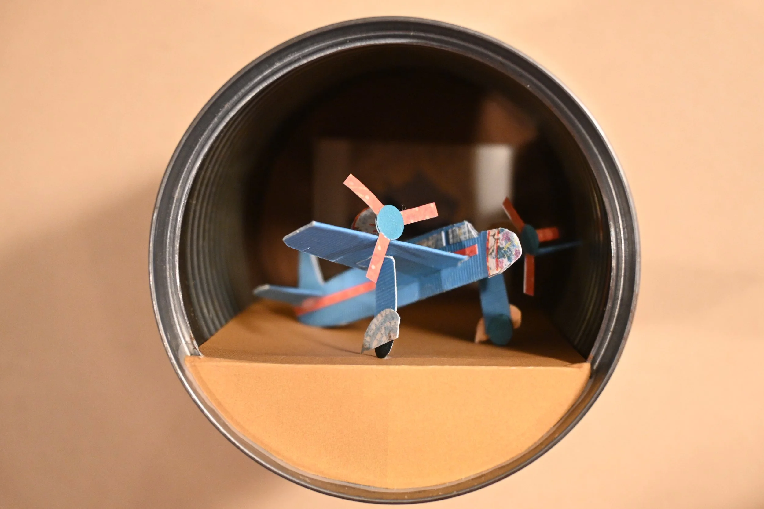 "Canned Charter" (metal can, paper, wood)