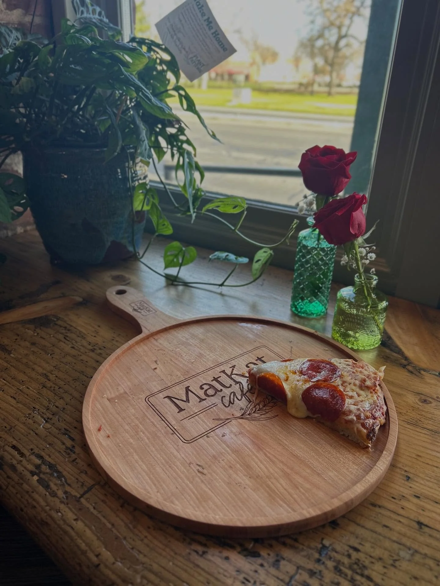 Thank you @matkatsourdough for trusting us to make your pizza boards! When you order a dine in pizza it will be served on one of these beautiful boards made out of cherry and engraved with MatKat&rsquo;s logo. You can&rsquo;t take these boards home b