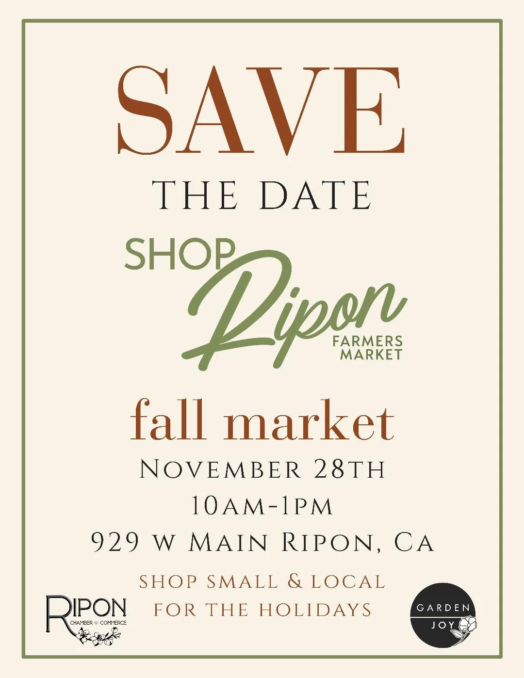 Ripon Farmers Market Fall Market