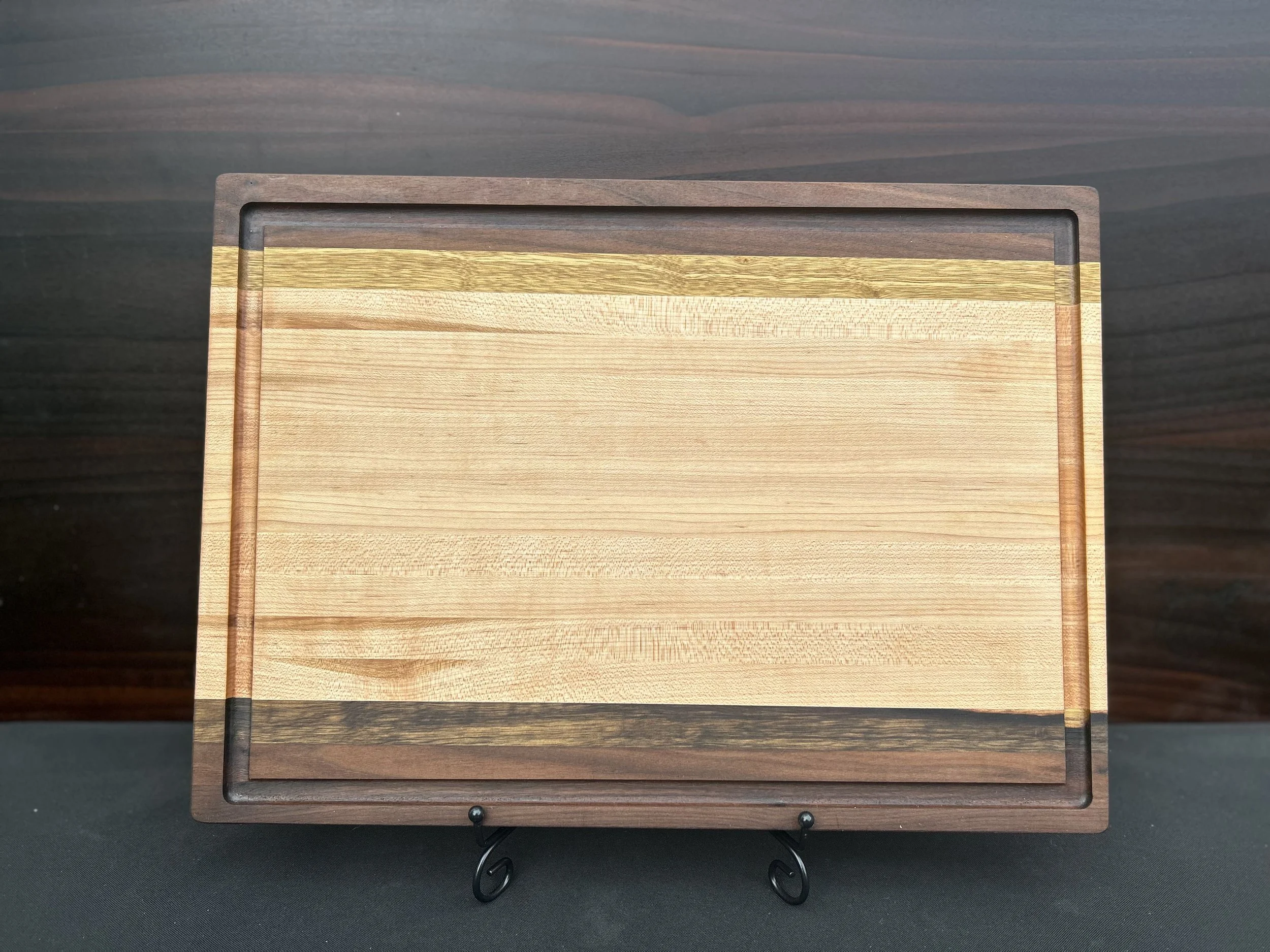 Walnut, Black Limba, and Maple Cutting Board