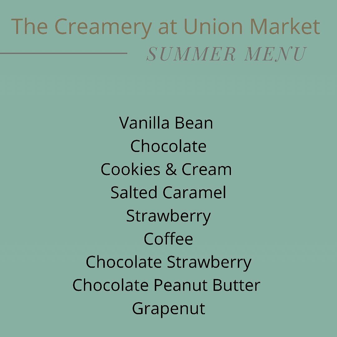 Our summer menu: also featuring our blueberry lemon.