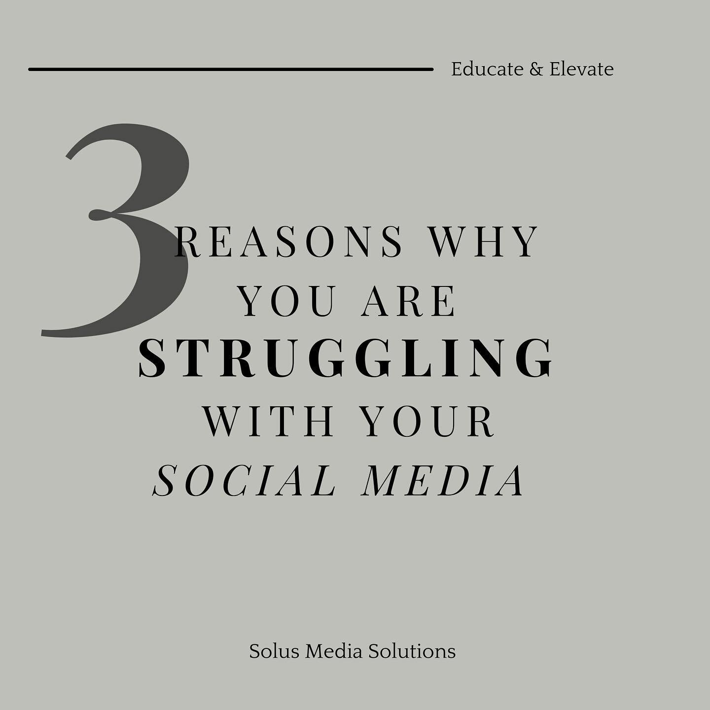 Do you find yourself cringing at the thought of your social media accounts?

Swipe to see three reasons why you might be making it harder than it really is!  Try these tips out, I promise you, you can manage your media accounts yourself AND be stress