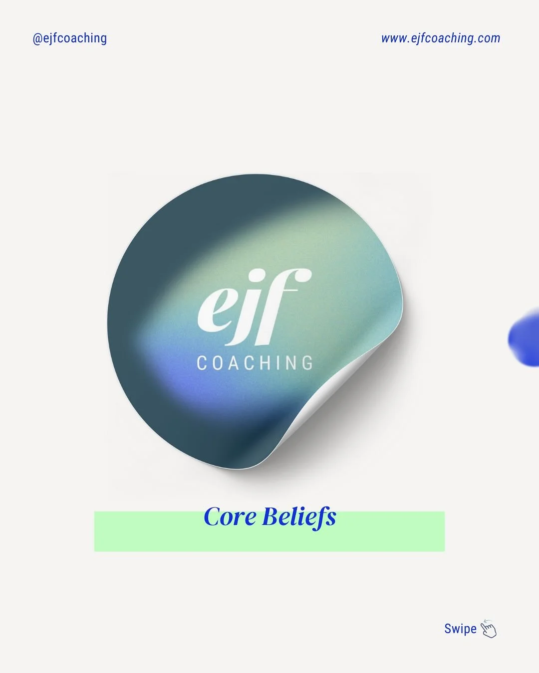 🤍 Here are a few core beliefs that EJF Coaching stands by:
1️⃣ A little clarity creates big change. 
You don’t need a perfect 5yr plan. You just need a little clarity on the next right step. That’s where the momentum starts. 
2️⃣ Prior