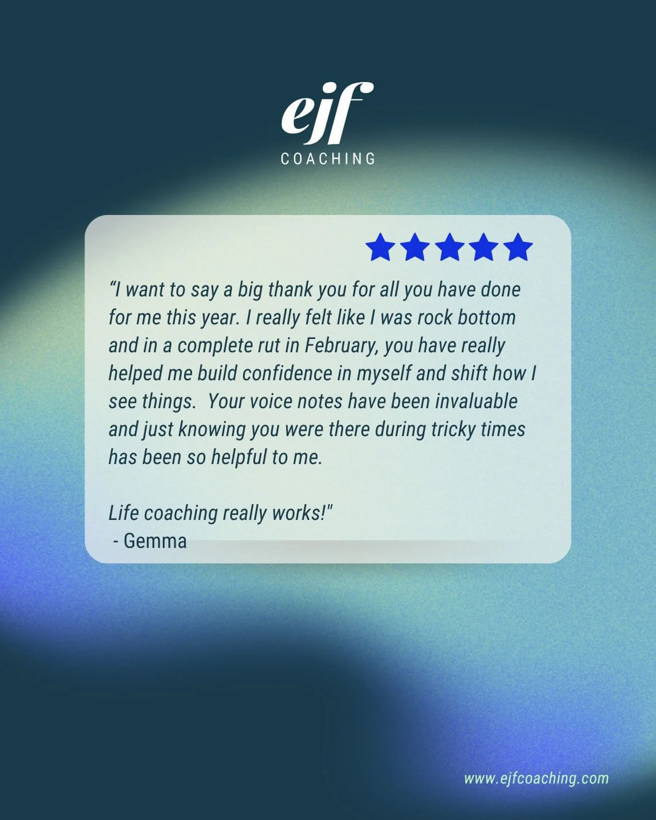 This testimonial from Gemma is exactly why I do what I do, and it&rsquo;s the best way to start the week. Thank you Gemma 🤍

So many of my clients start, as Gemma did, feeling stuck and in a rut. And we didn&rsquo;t &ldquo;fix&rdquo; anything becaus
