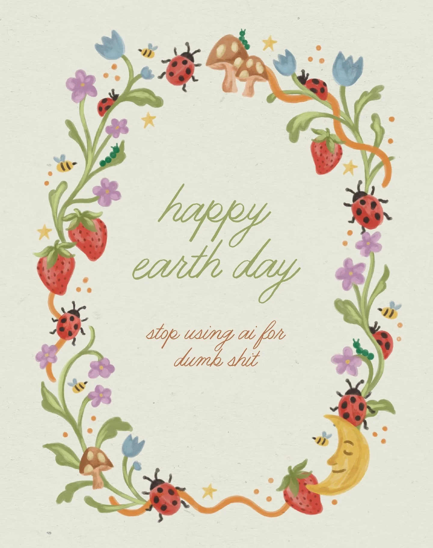 I actually illustrated this for my daughter&rsquo;s first birthday party but we REPURPOSE in this house ✌️🪴🍄