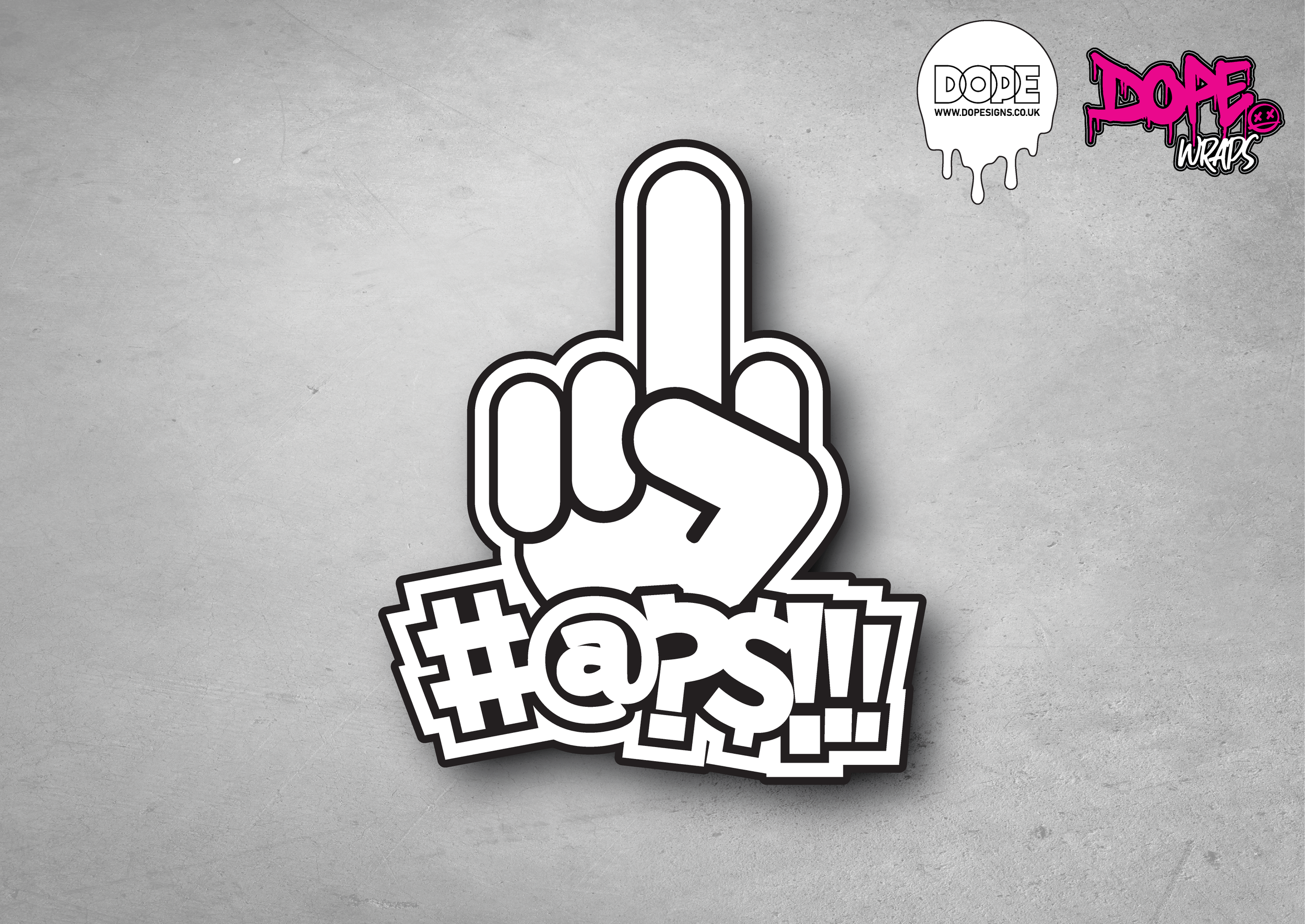 "MIDDLE FINGER" Decal - 78mm Width x 93mm Height Approx