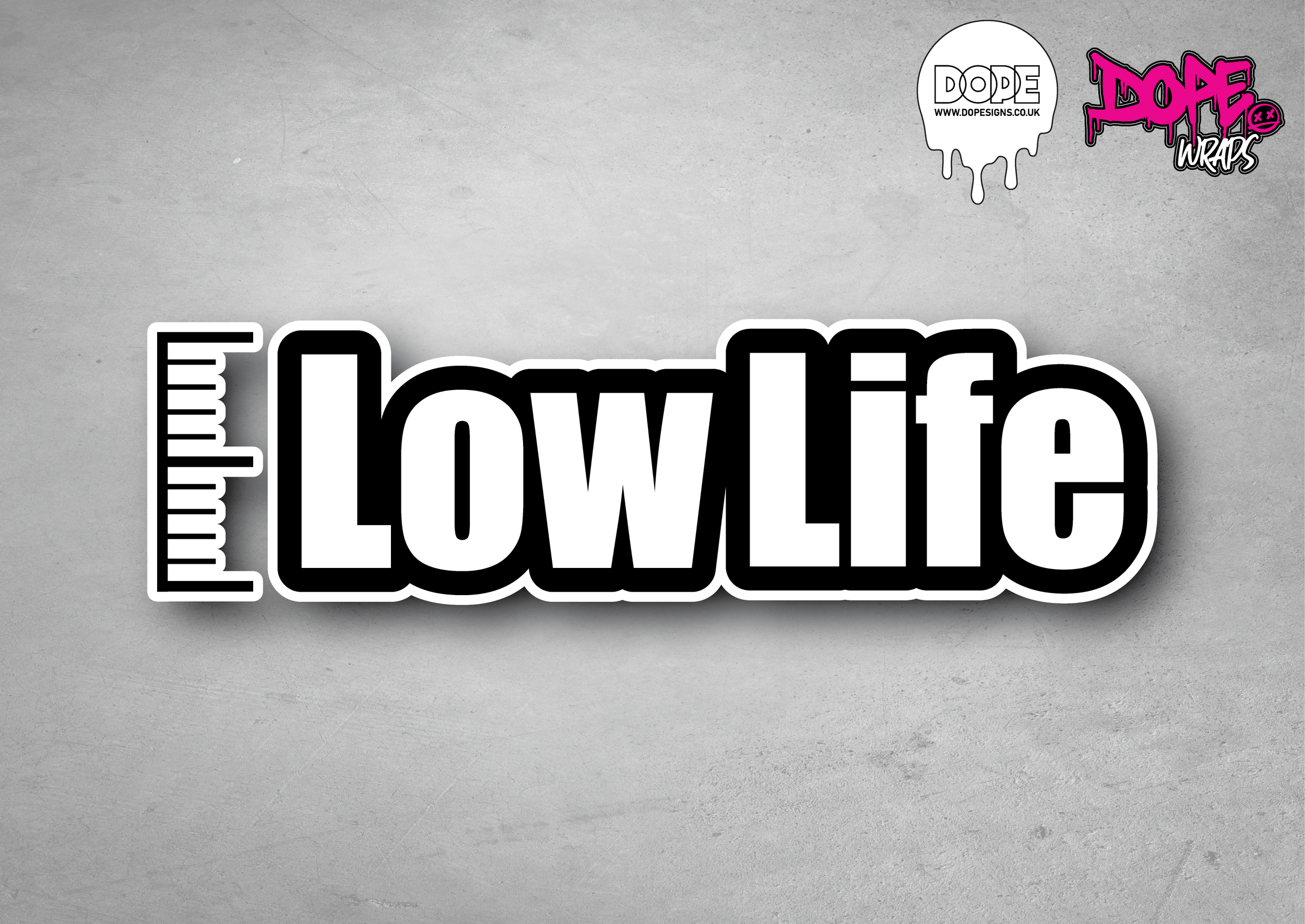 "LOWLIFE" Decal - 149mm Width x 43mm Height Approx