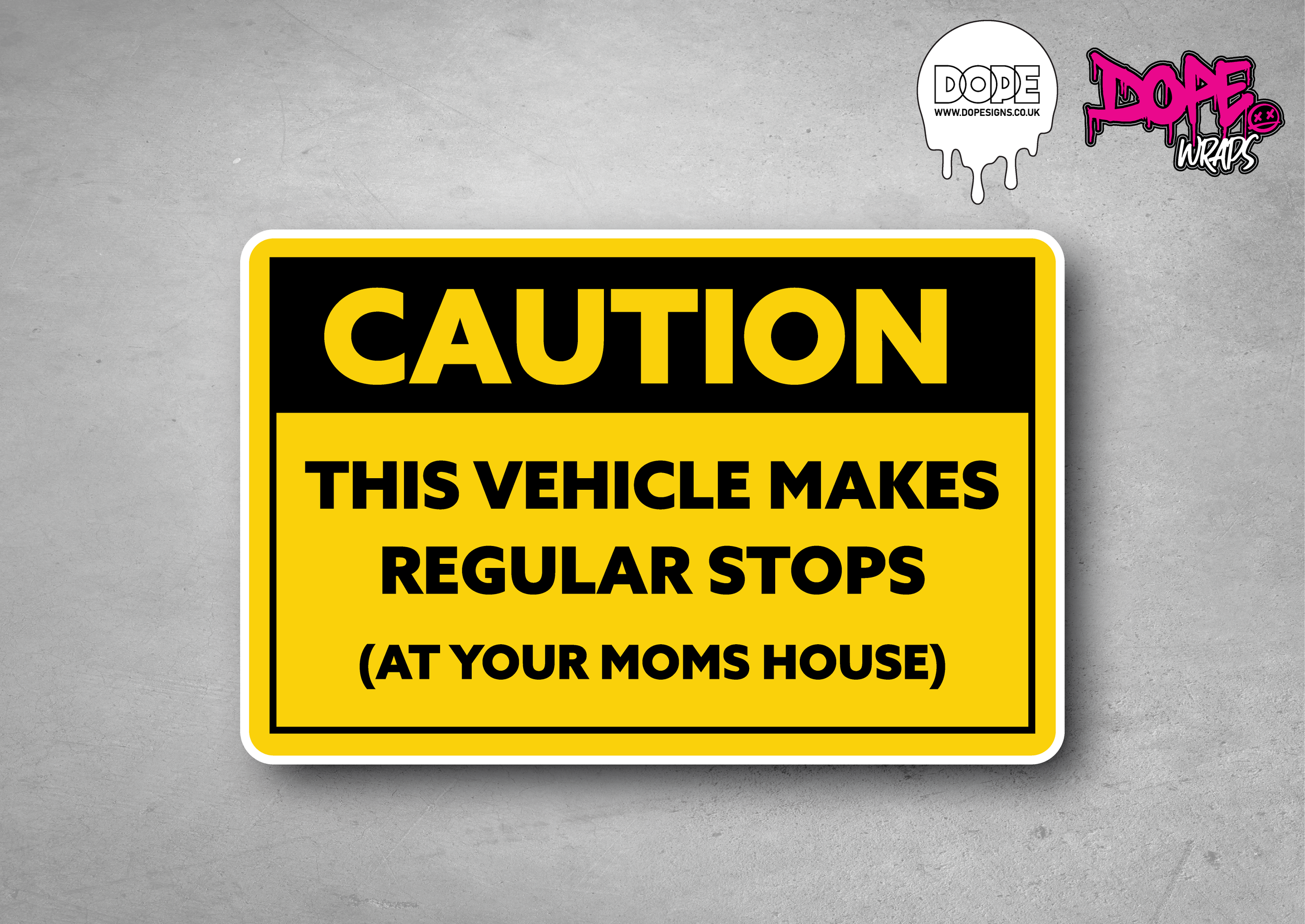 "CAUTION" This Vehicle..... Decal - 103mm Width x 67mm Height Approx