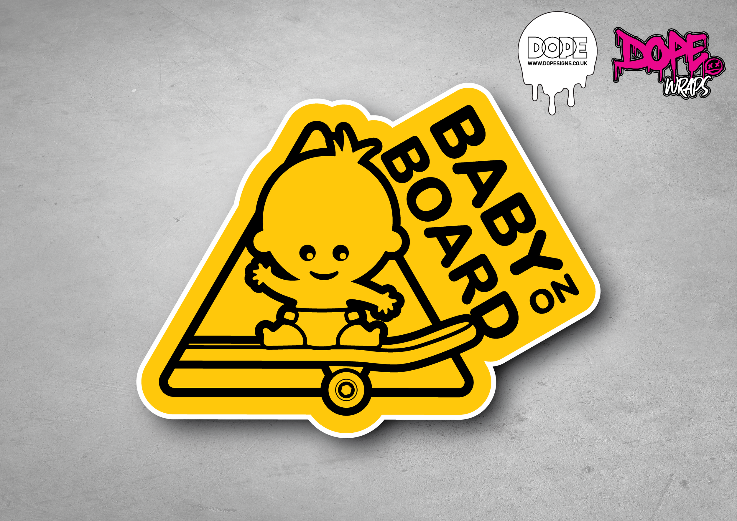 "BABY ON BOARD 2" Decal - 136mm x 104mm Height Approx