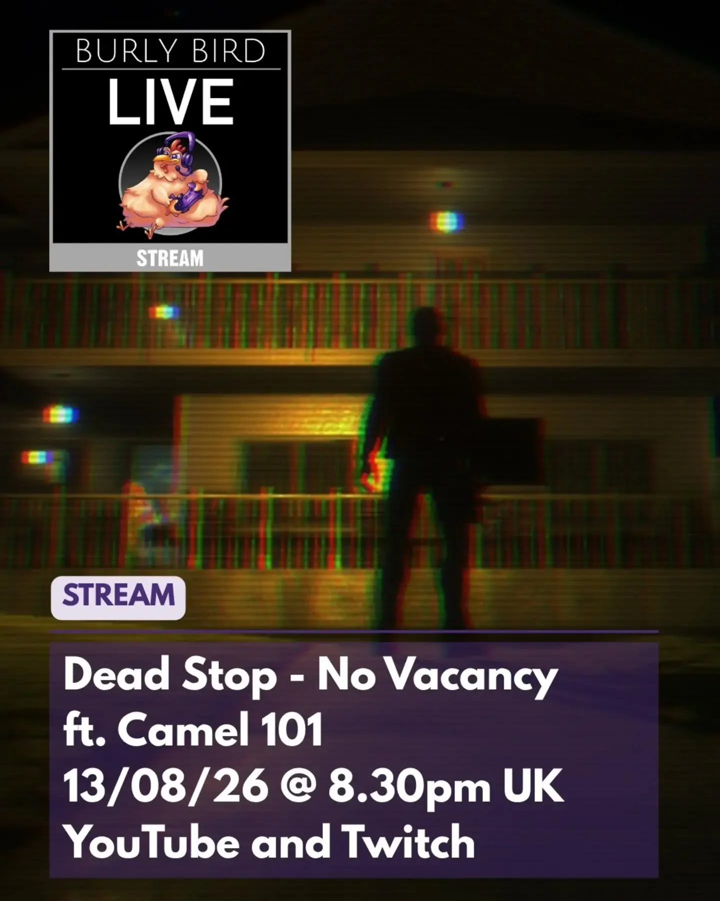 We're hanging out with the lovely folks @mrcamel101 talking and playing all things Dead Stop - No Vacancy. I am fully prepared to wear my brown trousers... TONIGHT! 8.30pm on YouTube and Twitch.