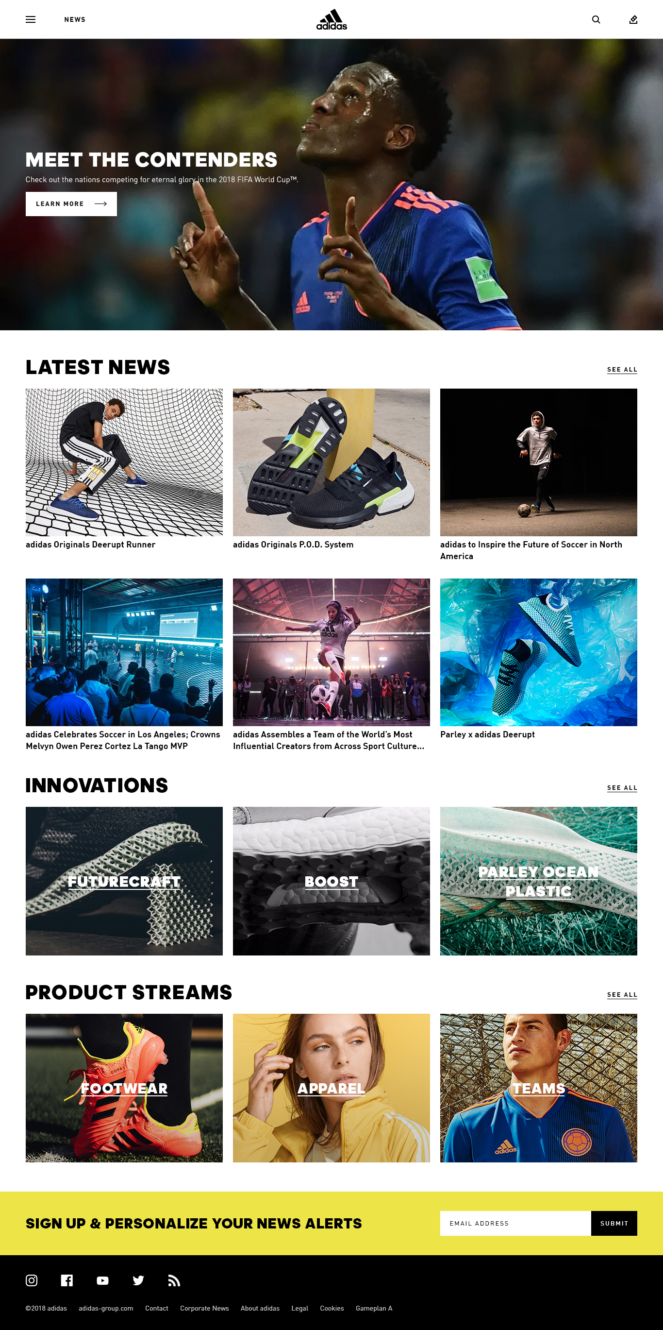 Stå på ski Prædike skildpadde adidas News | Web Design, Site Architecture — Cleon Grey