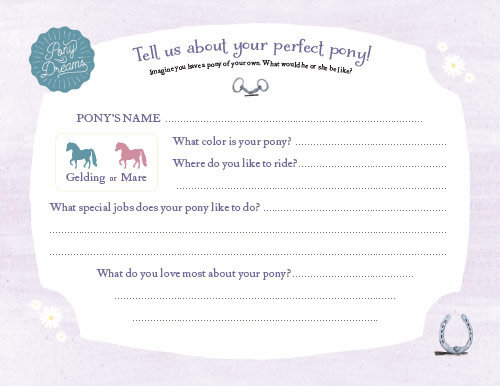  A special page for the young reader to share about their own special pony. 