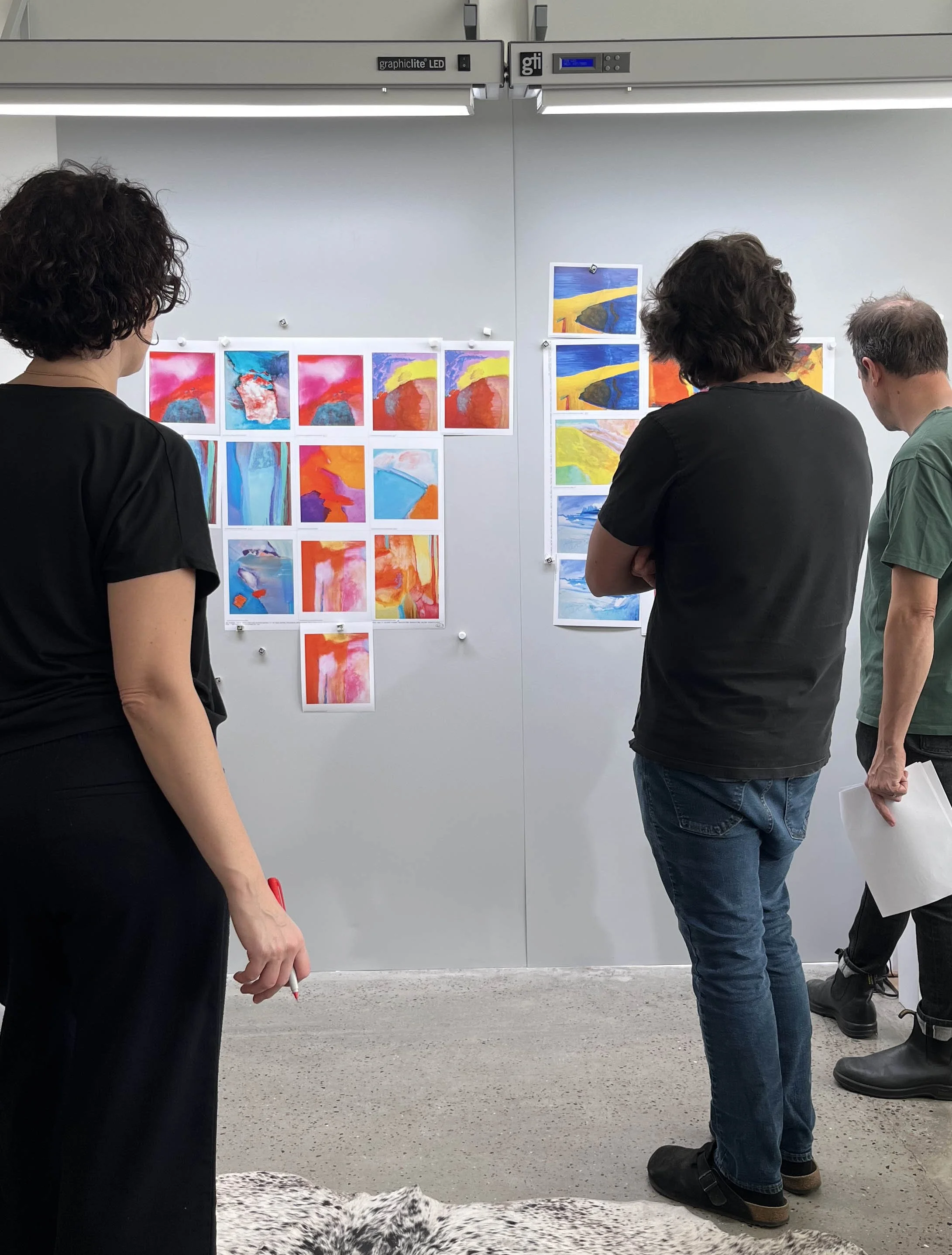 Emily Mason's color proofs review session