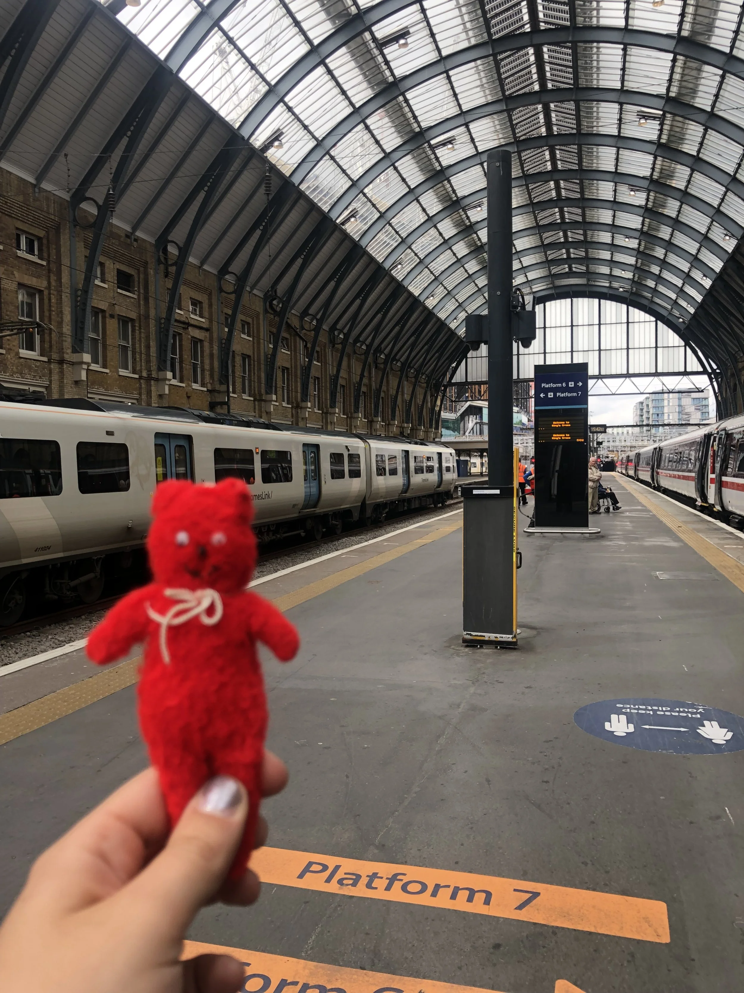Chester catching a train in London Town