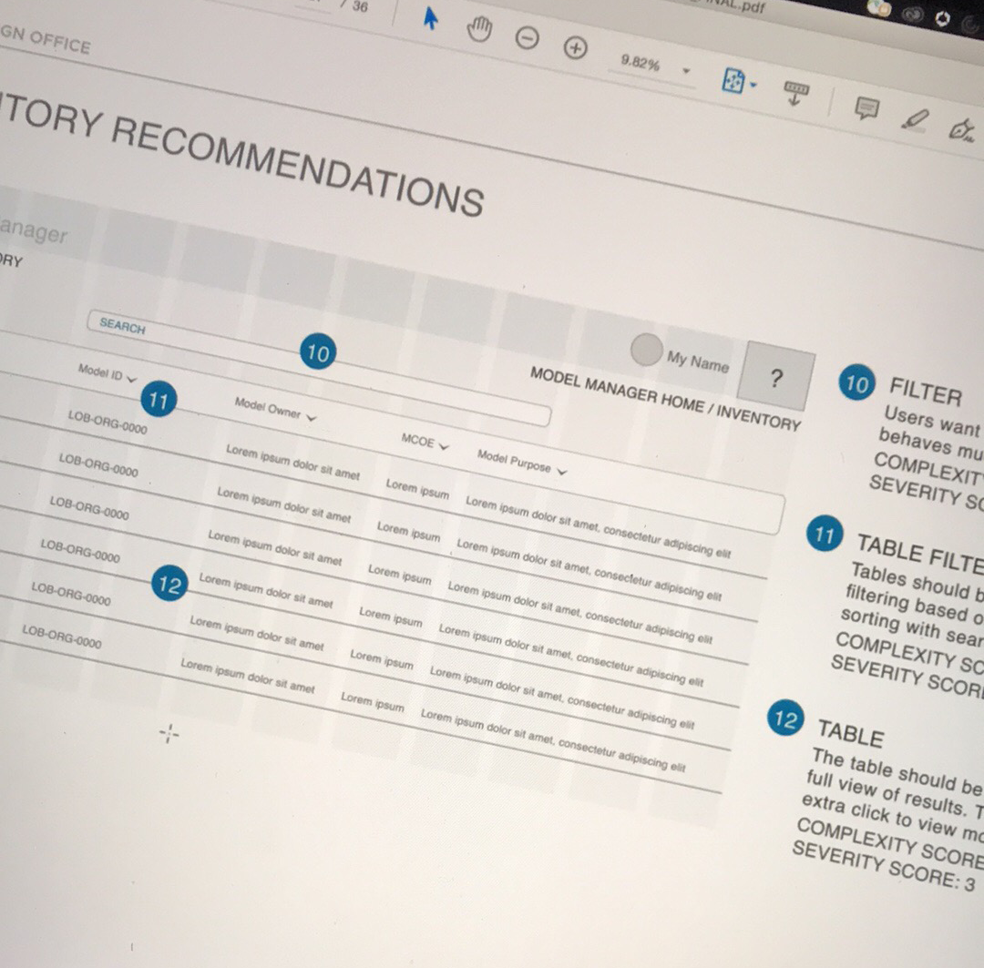 Above: To help developers and stakeholder better identify exactly where the infraction occurred, I created a simple wireframe for each page we could identify within the software and labeled each page with corresponding numbers. This way they can ass…