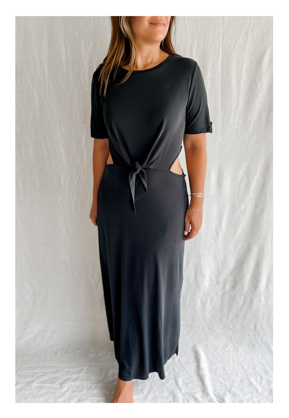 white christmas dresses Eleanor A-Line Front Cutout Maxi Dress – VICI main image 1