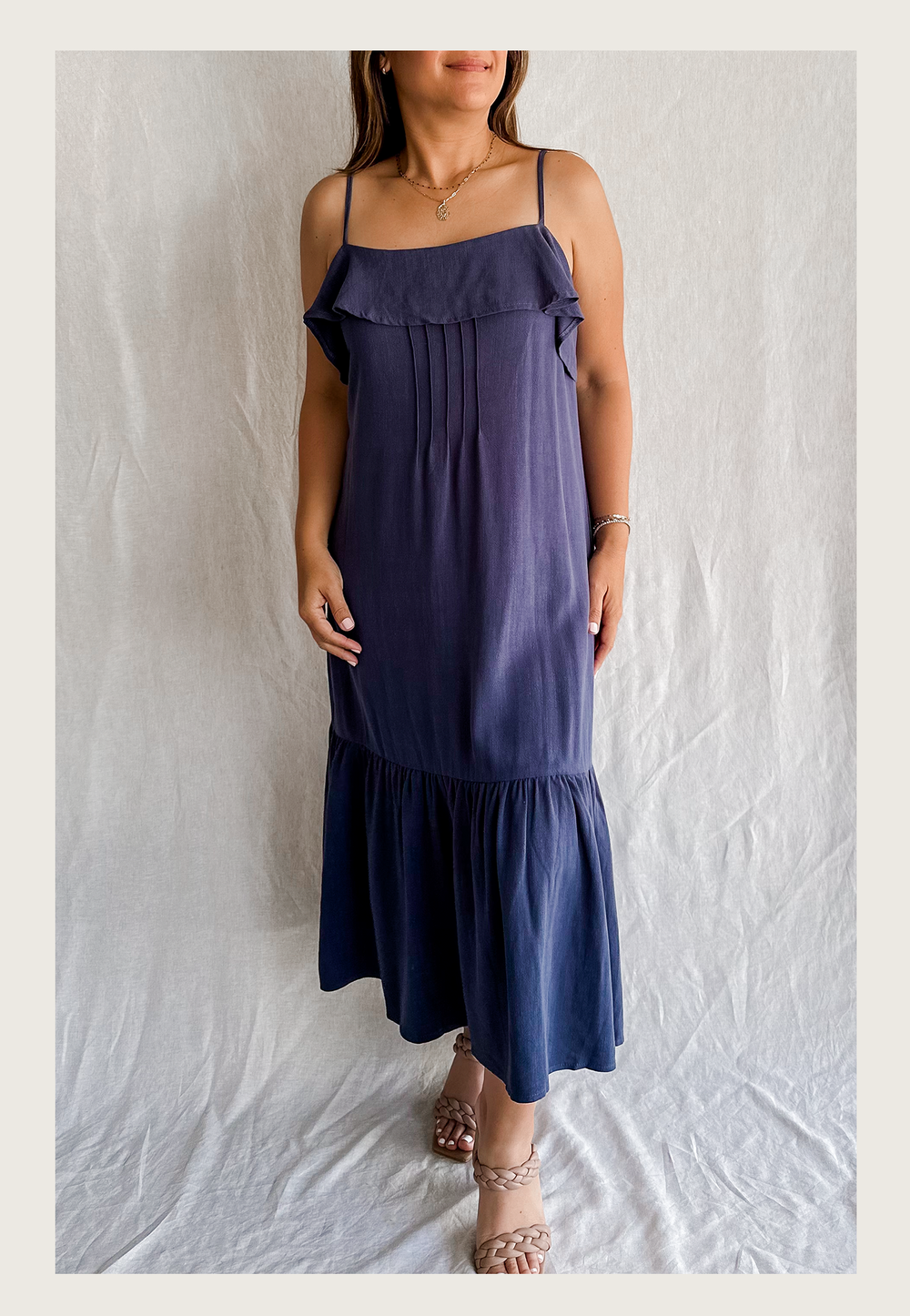 Linen Midi Dress East Annex Linen Midi Dress East Annex