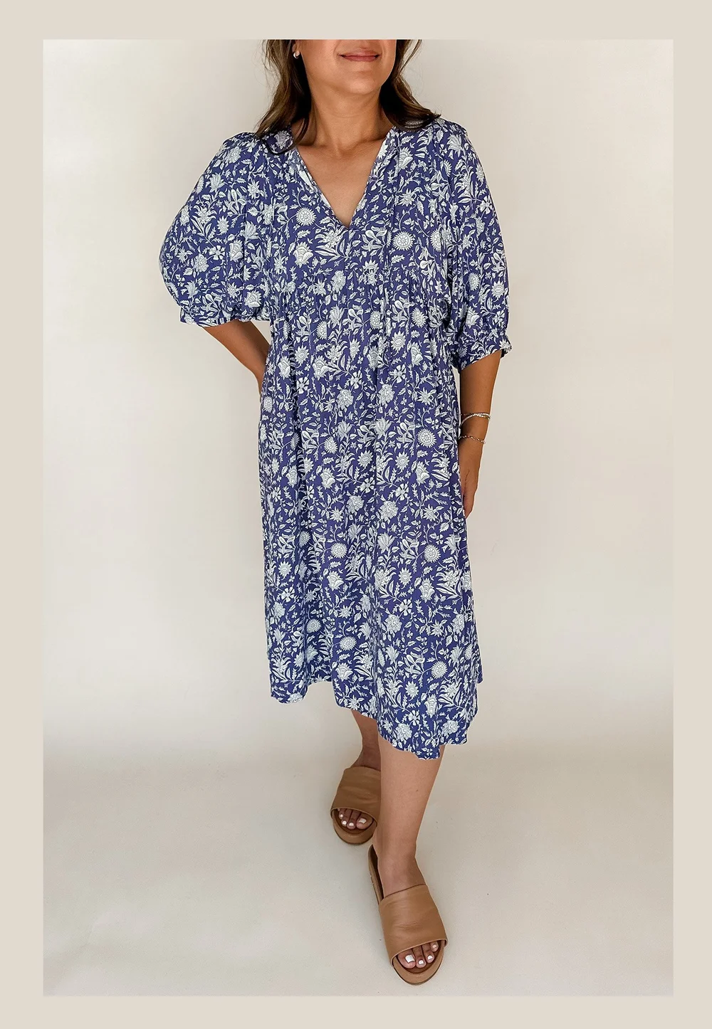 knee length dresses for ladies Lily Midi Dress in Yellow – Happy Hatti main image 1