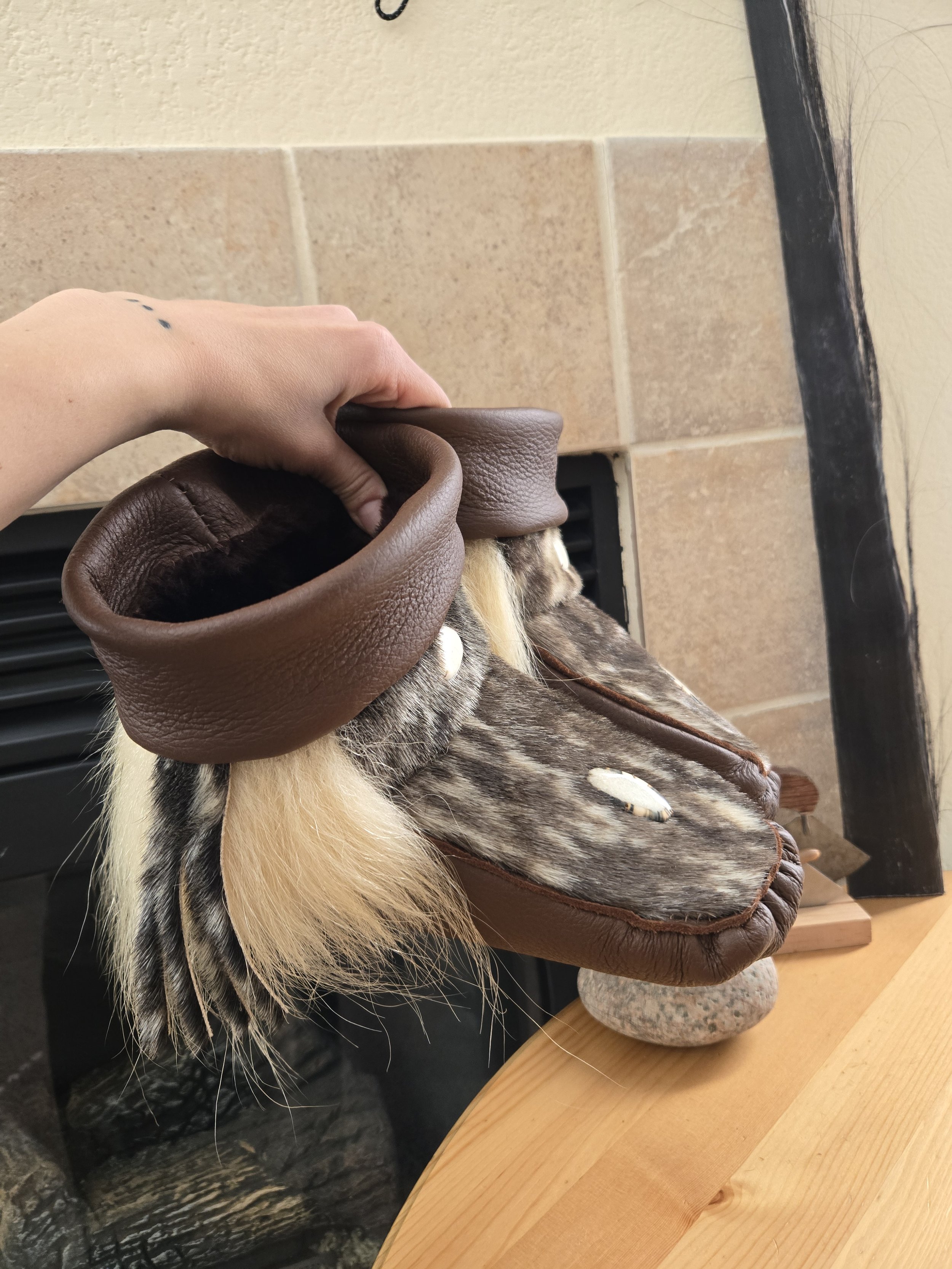 Handmade Mukluks Sealskin Walrus Ivory Polar Bear Fur Inuit Yup’ik Mukluk Boots