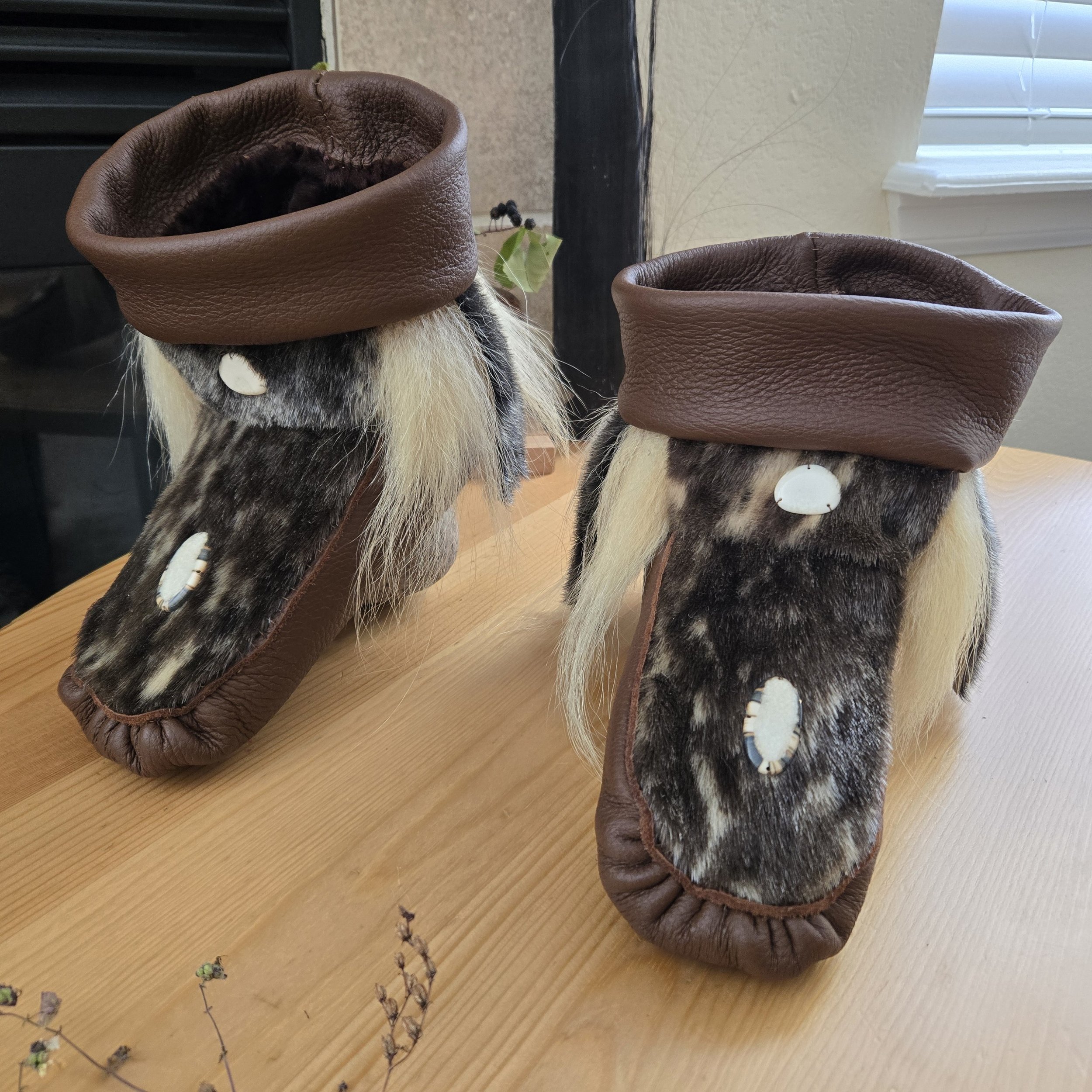 Handmade Mukluks Sealskin Walrus Ivory Polar Bear Fur Inuit Yup’ik Mukluk Boots