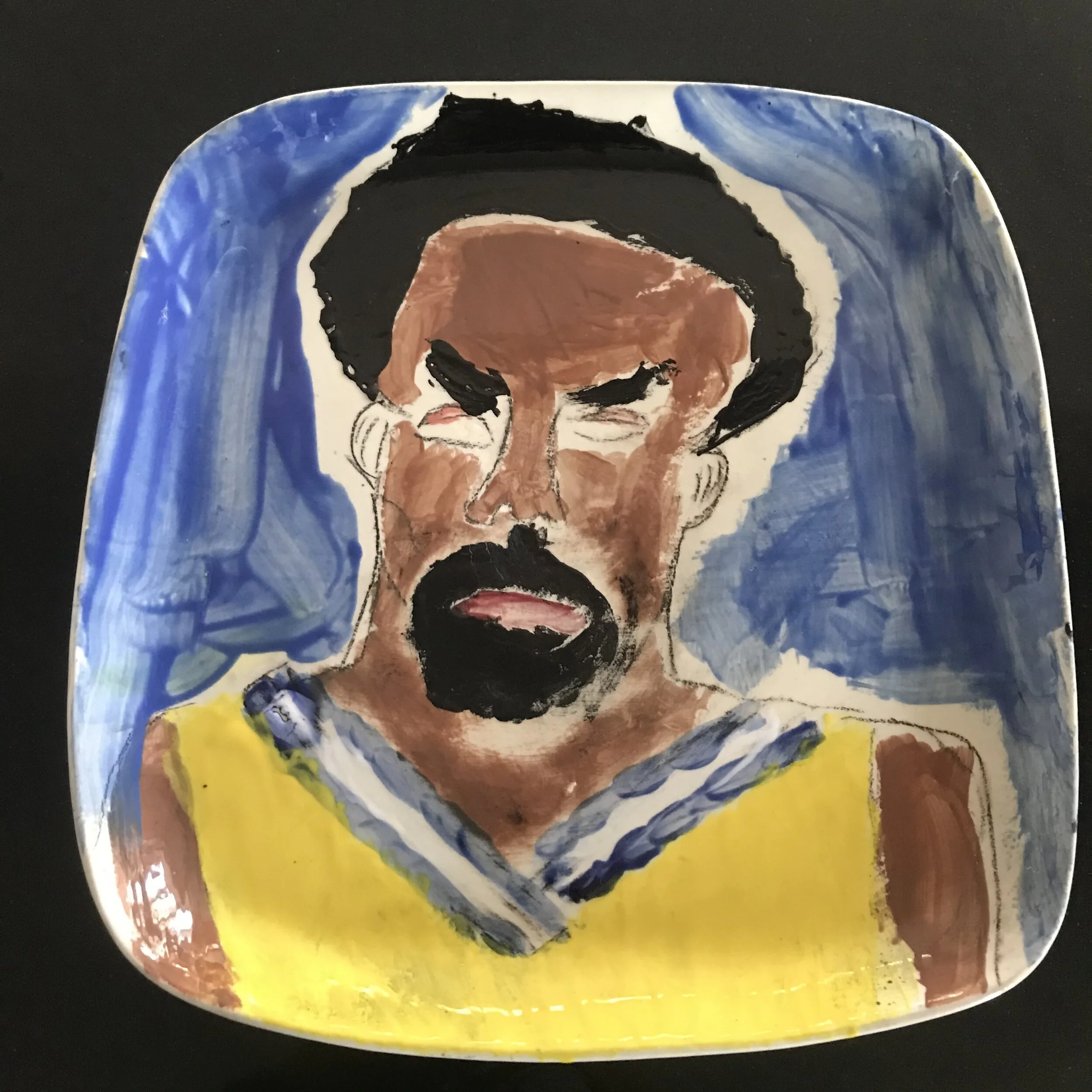 Kobe Bryant hand painted ceramic plate.
