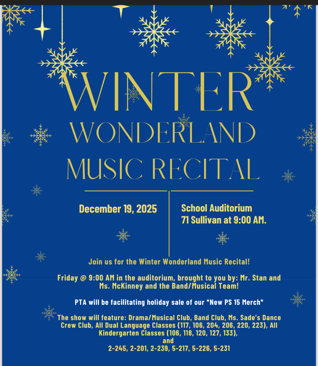 Winter Wonderland Music Recital 