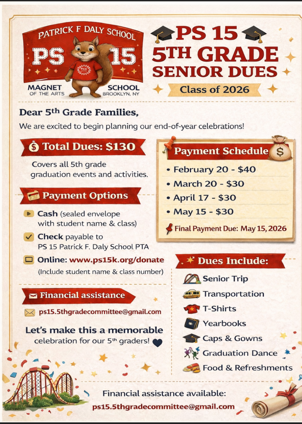 5th Grade Senior Dues