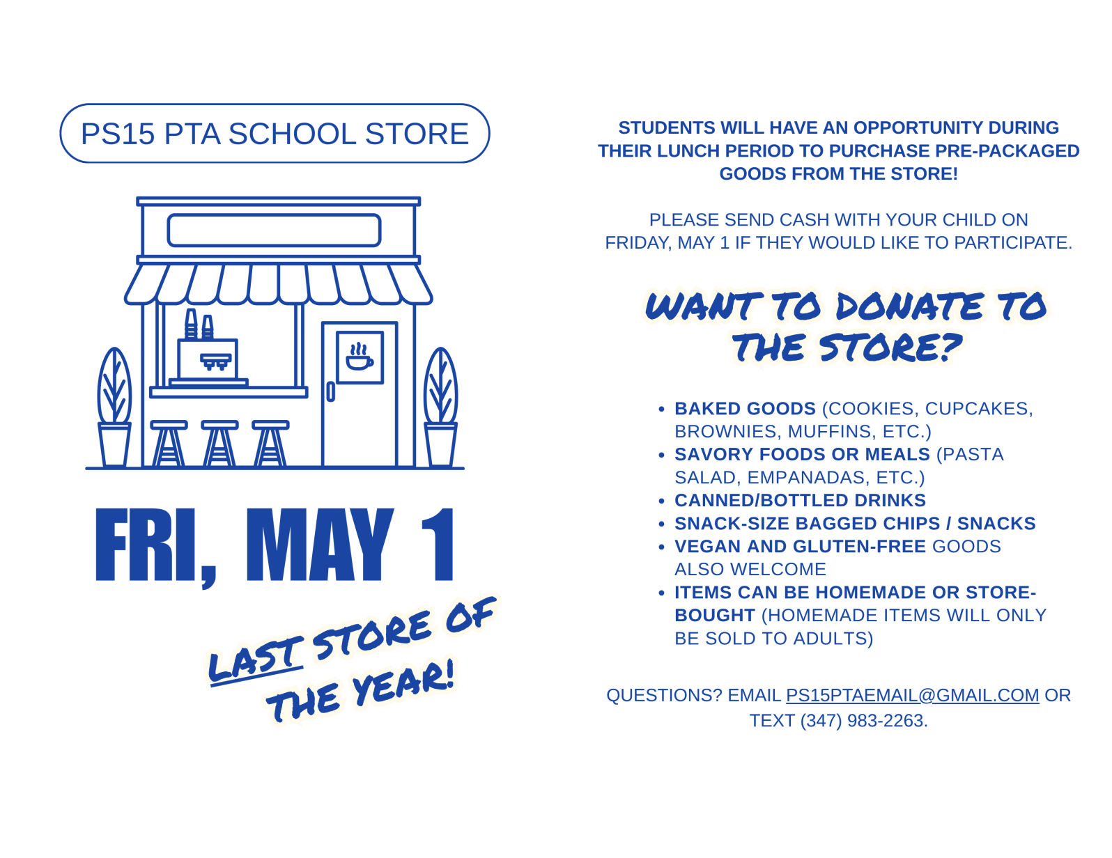 Last PS15 School Store!!