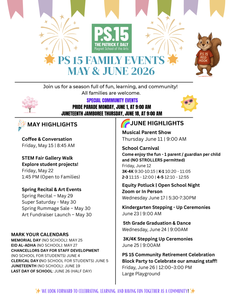 Family Events May &amp; June 26