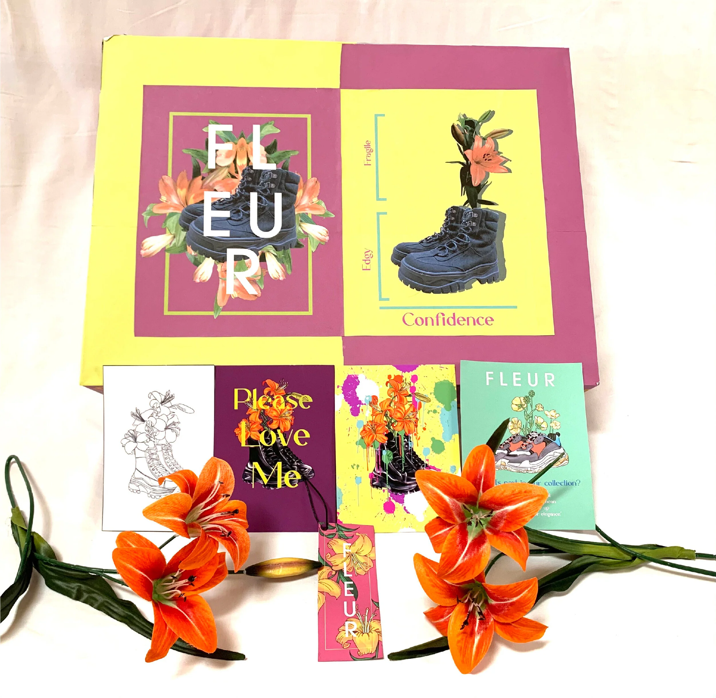 Flowers Shoes Box Packaging Design