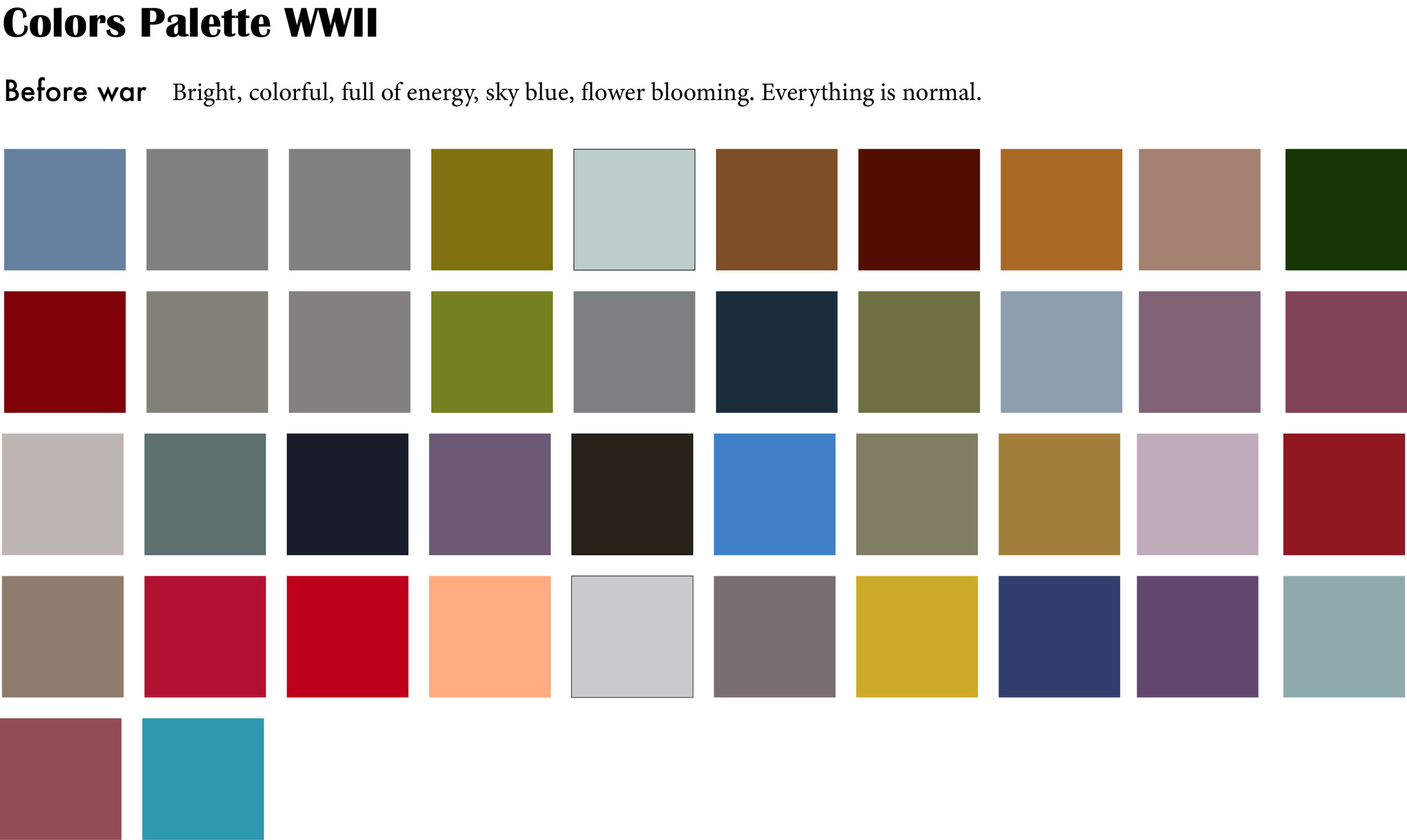 Colors Palette WWII (before war)