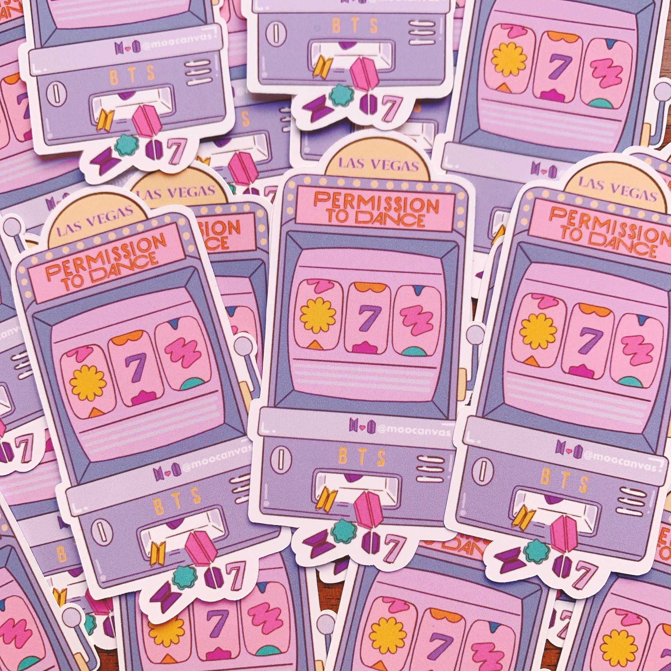BTS Permission To Dance On Stage Las Vegas Slot Machine Sticker | BTS | BTS stickers | Kpop