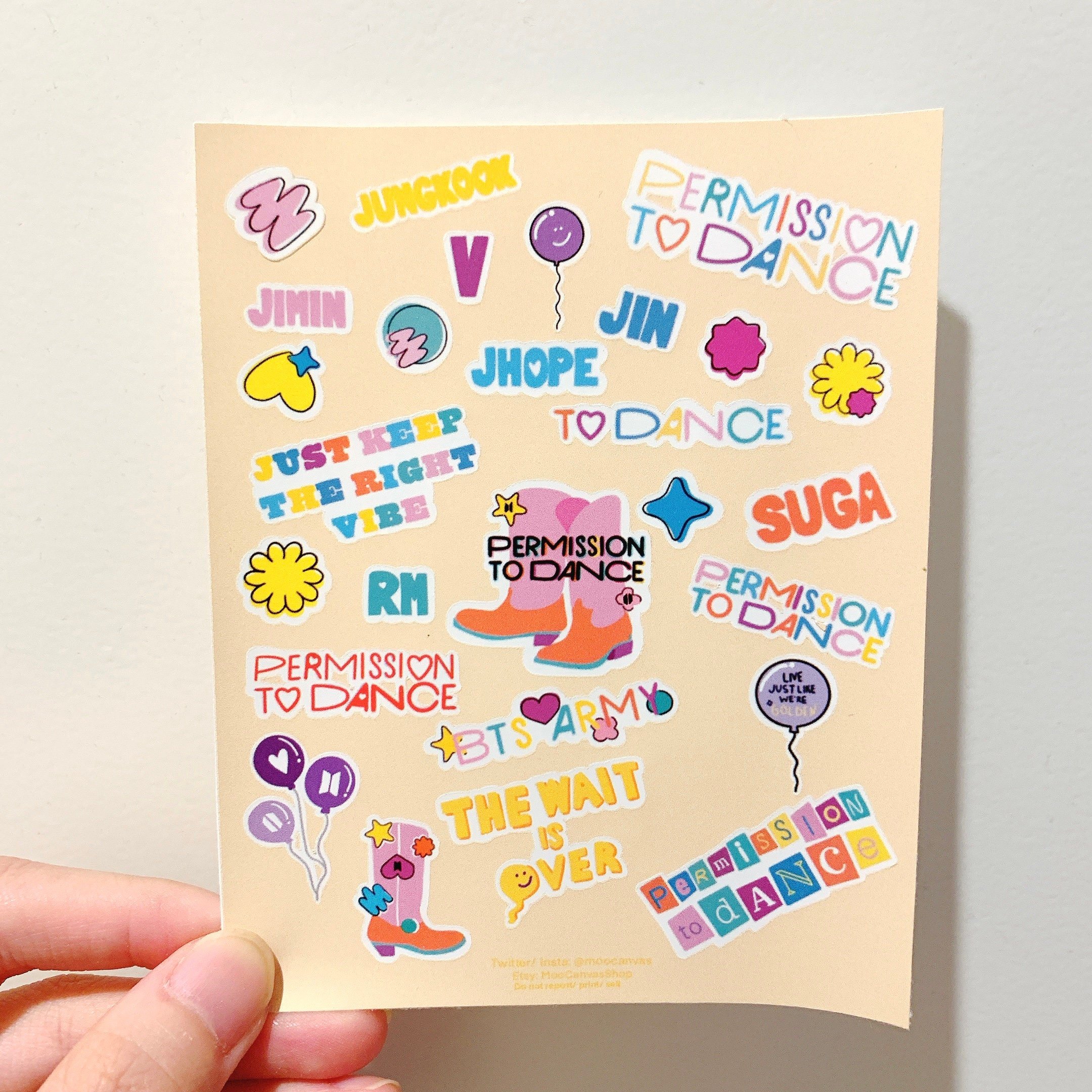 BTS Permission to Dance/ Butter Stickers Sheet Mini (2) | BTS Stickers | Kpop Stickers | BTS