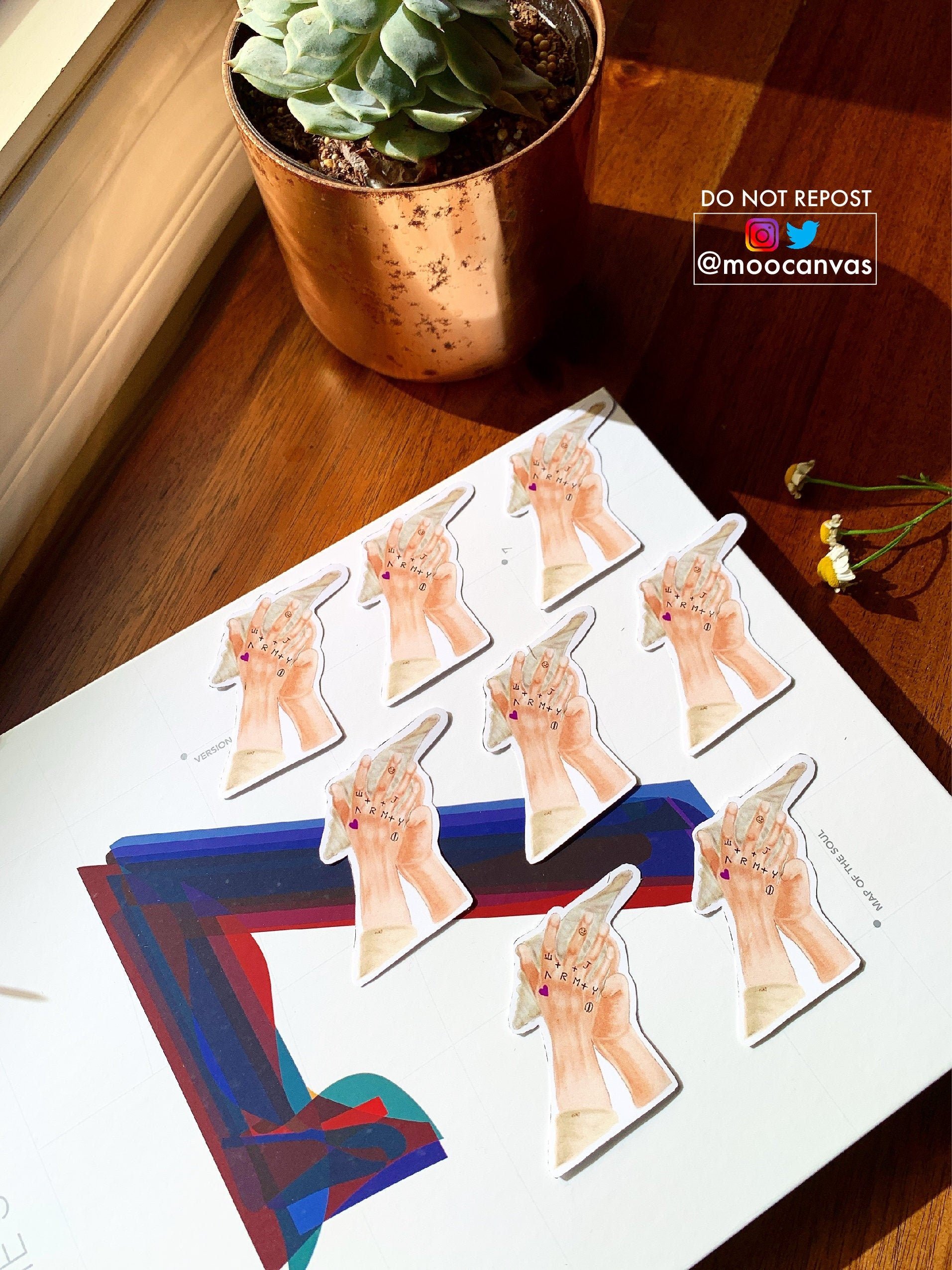 Bts Jungkook's Hand Map of The Soul 7 (1 sticker) | BTS Stickers | Jungkook Stickers | Kpop Stationary | BTS Stationary | BTS