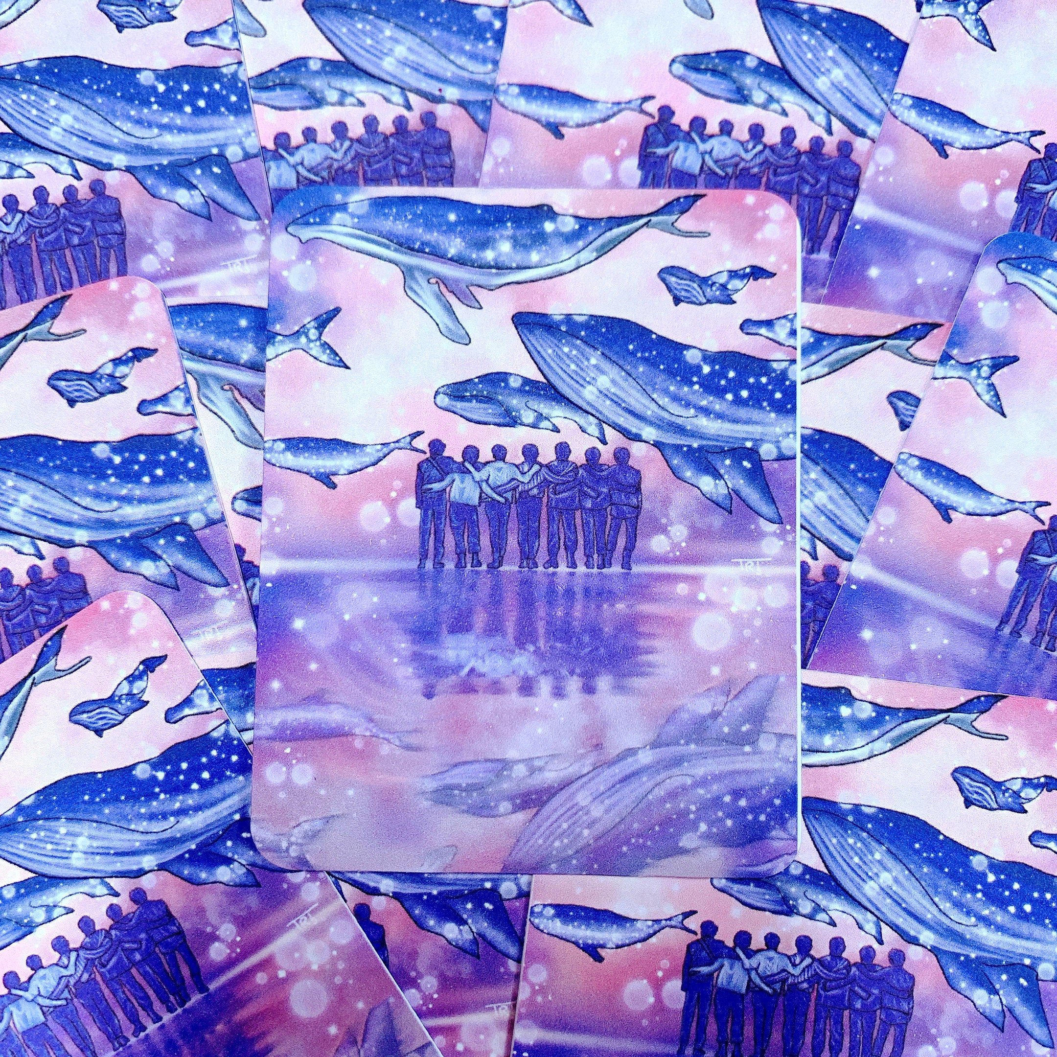 BTS 8th Anniversary with Whales Mini Artprints | BTS, rm, Namjoon, Yoongi, Suga, Hoseok, Jhope, Jimin, Taehyung, Jungkook